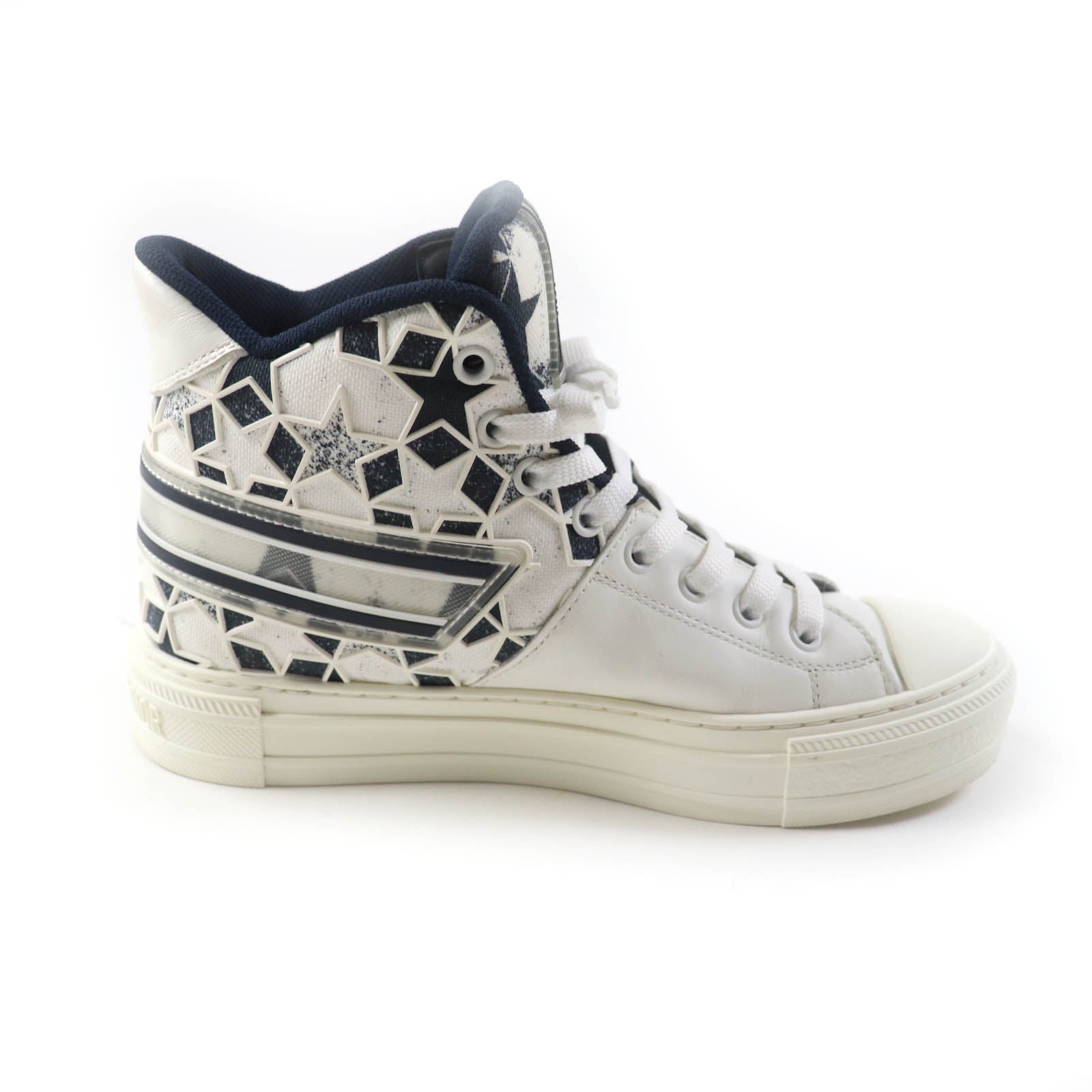 Dior Star Canvas Leather High Cut Sneakers