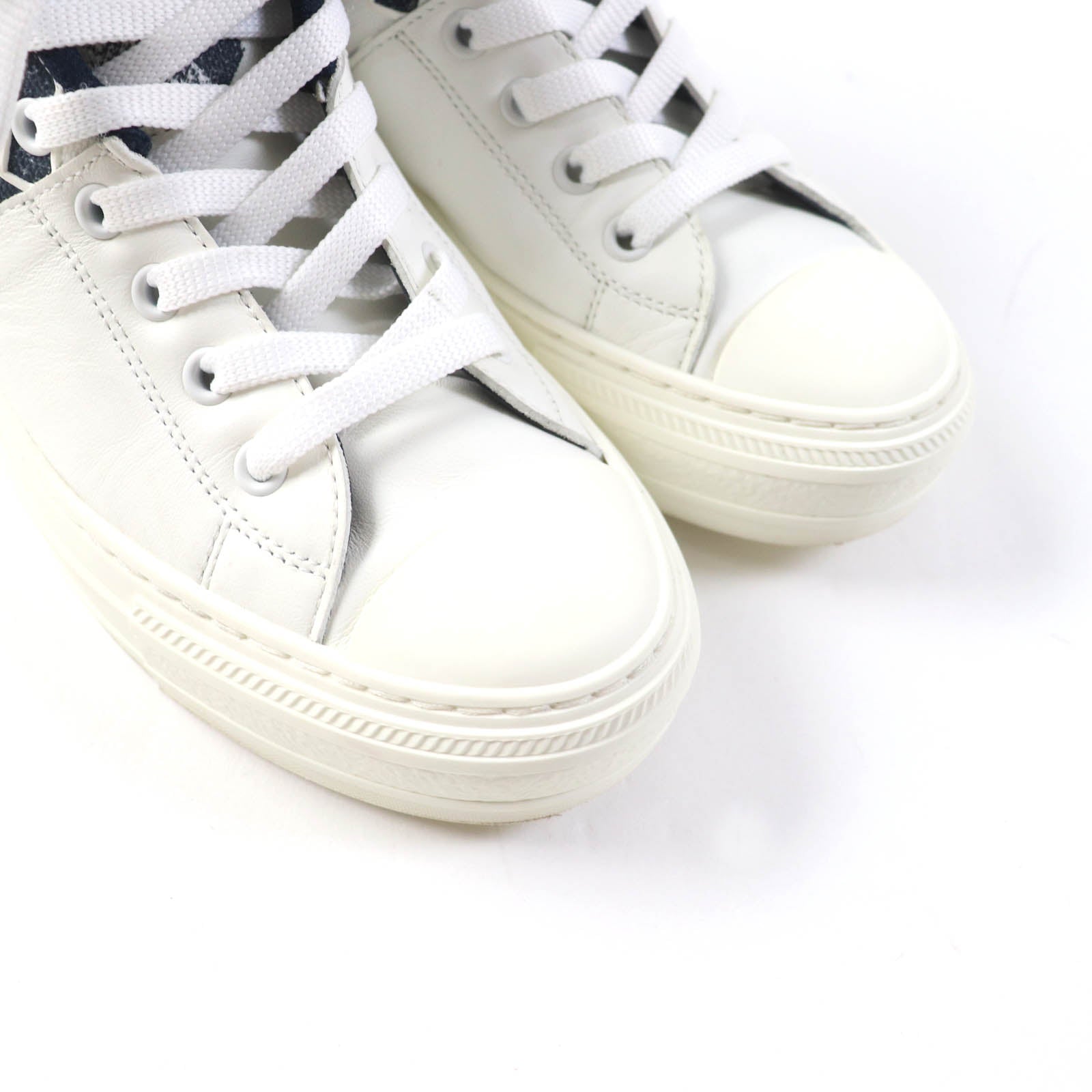 Dior Star Canvas Leather High Cut Sneakers