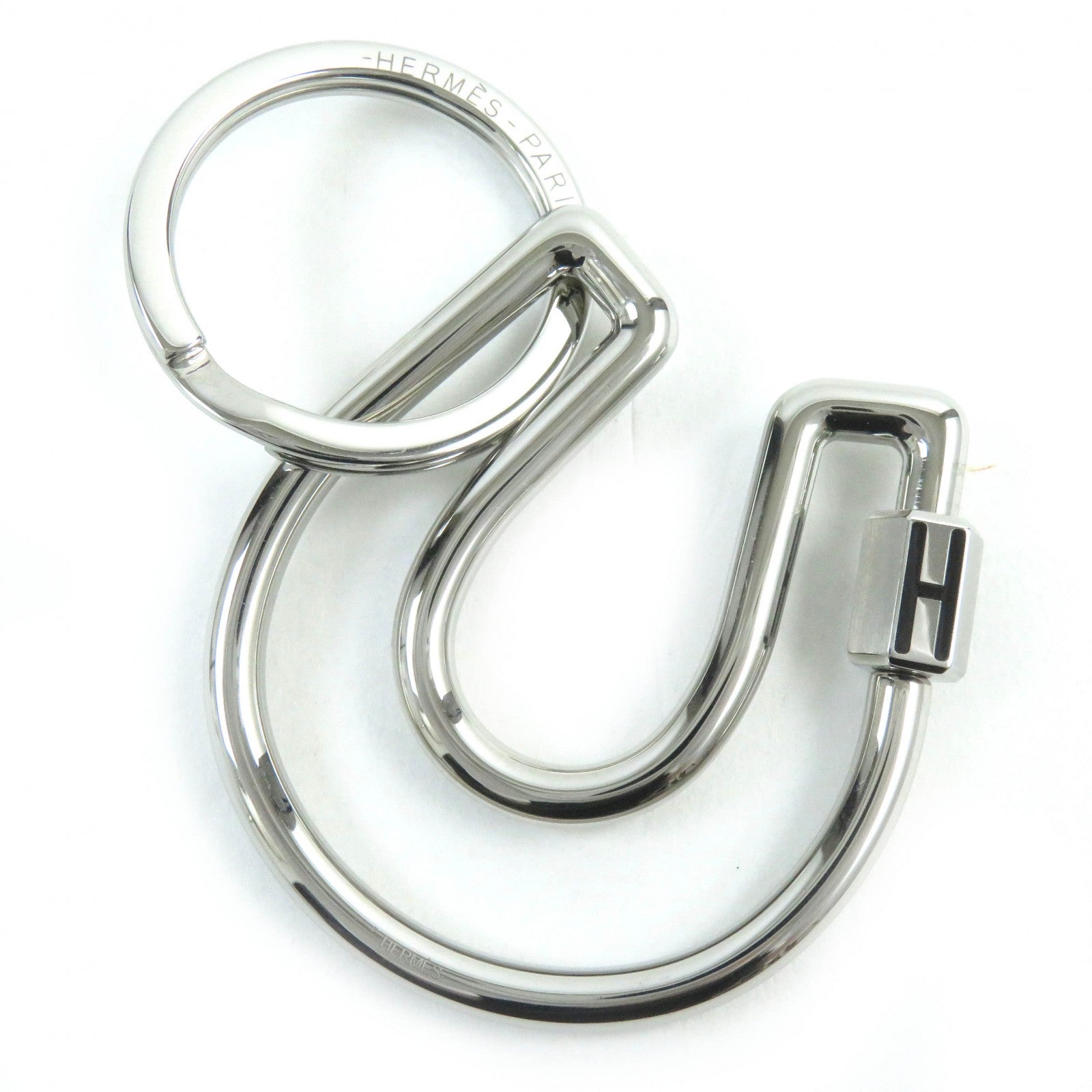 Hermes Silver Keyring H Logo Horseshoe Motif