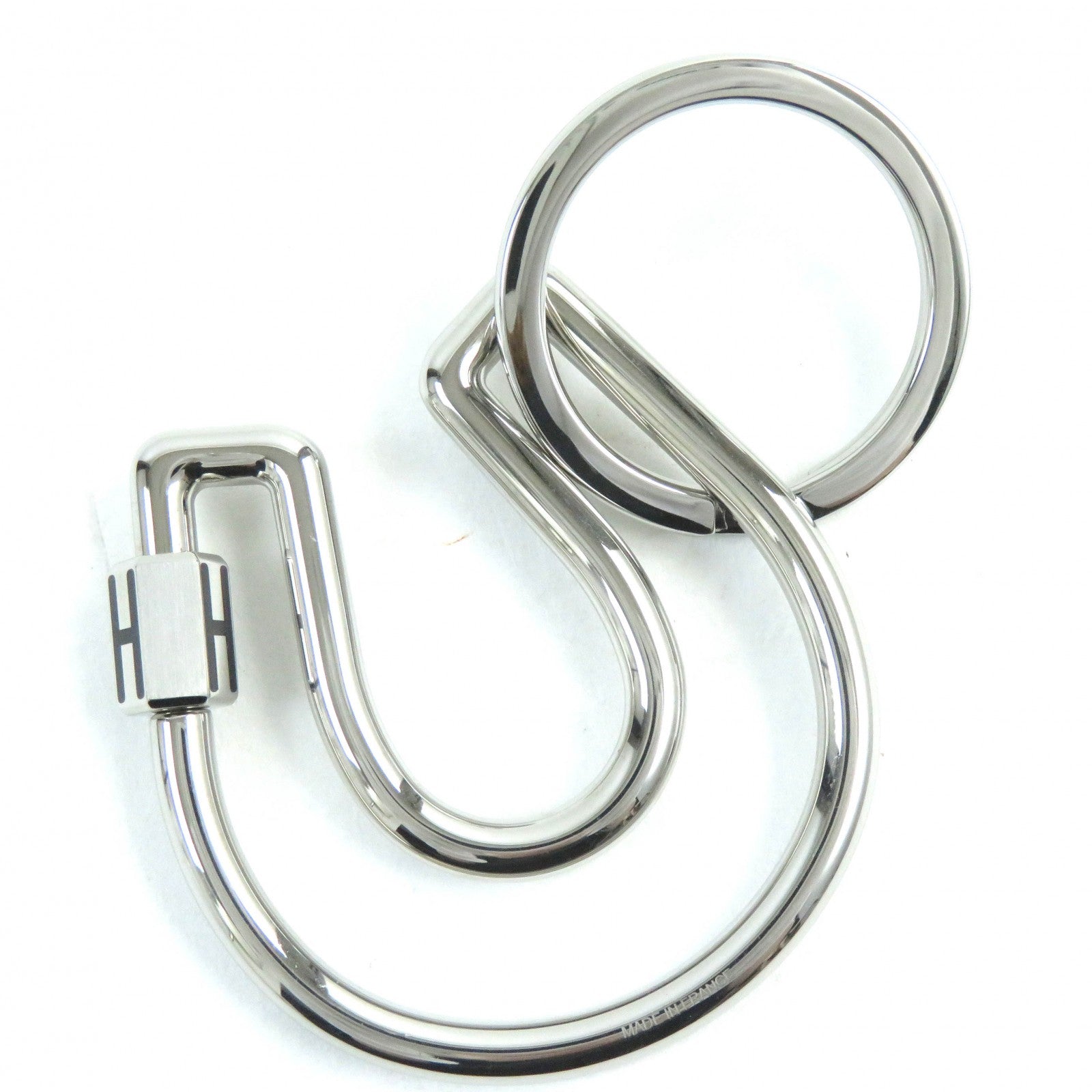 Hermes Silver Keyring H Logo Horseshoe Motif