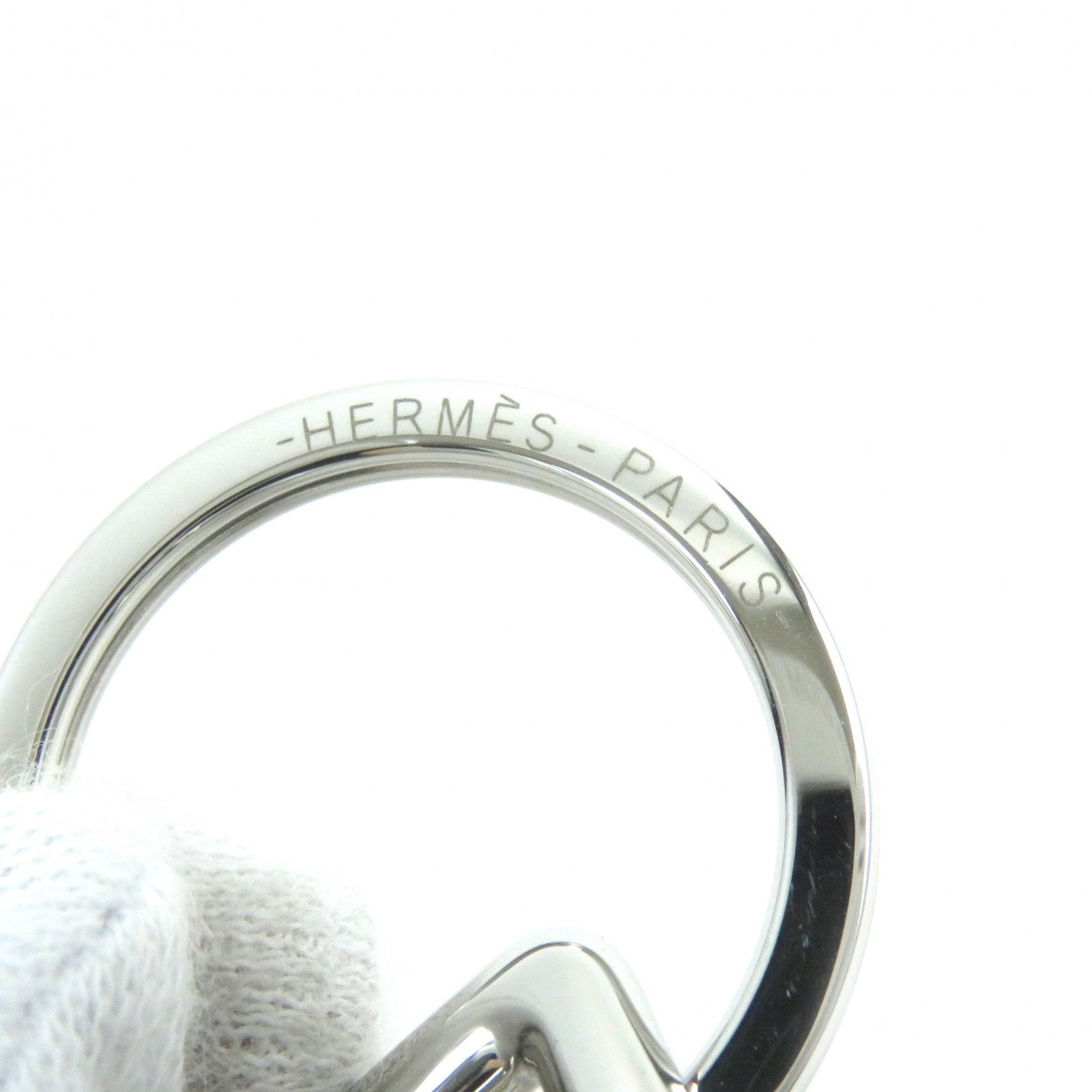 Hermes Silver Keyring H Logo Horseshoe Motif