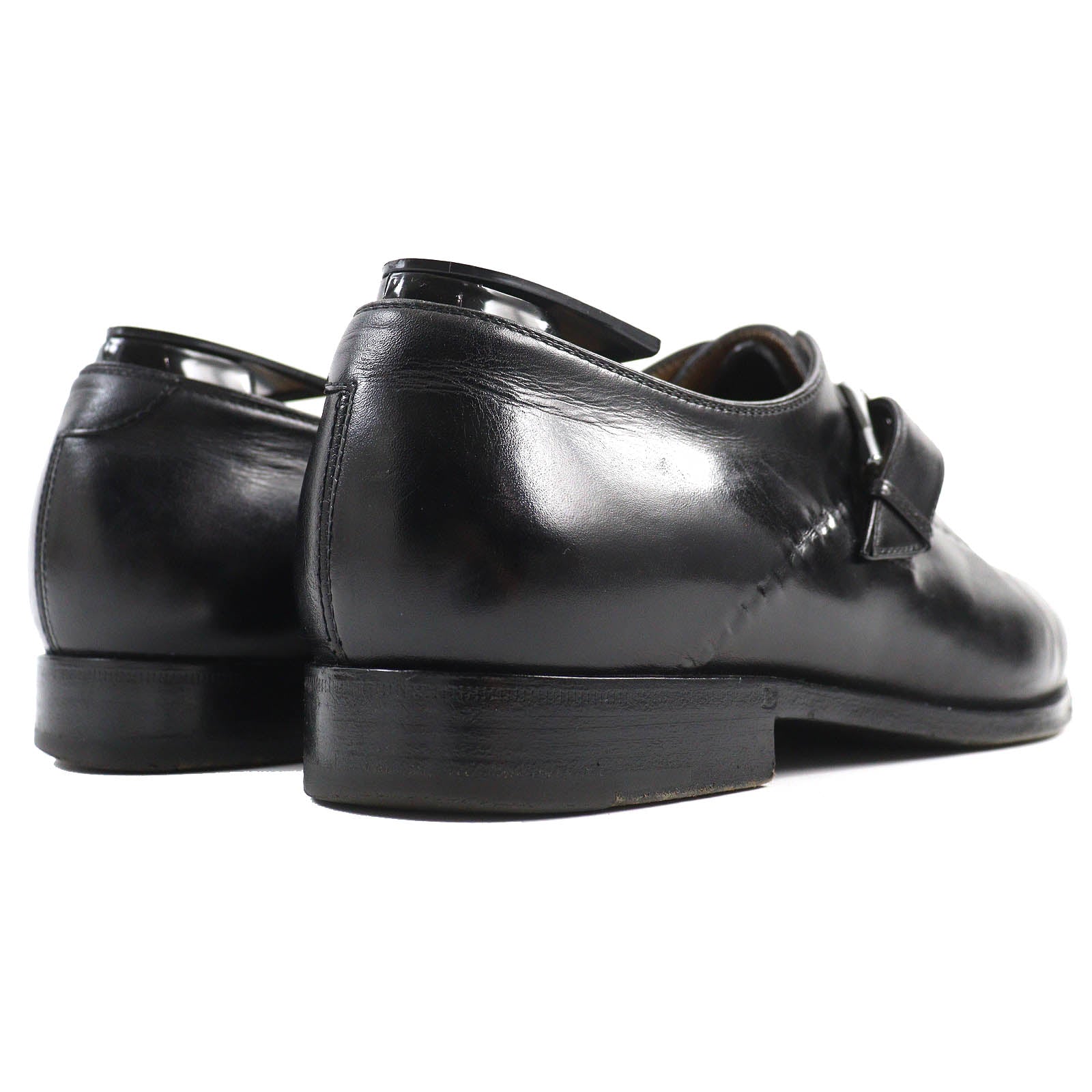 Berluti Leather Monk Shoes Black 6.5