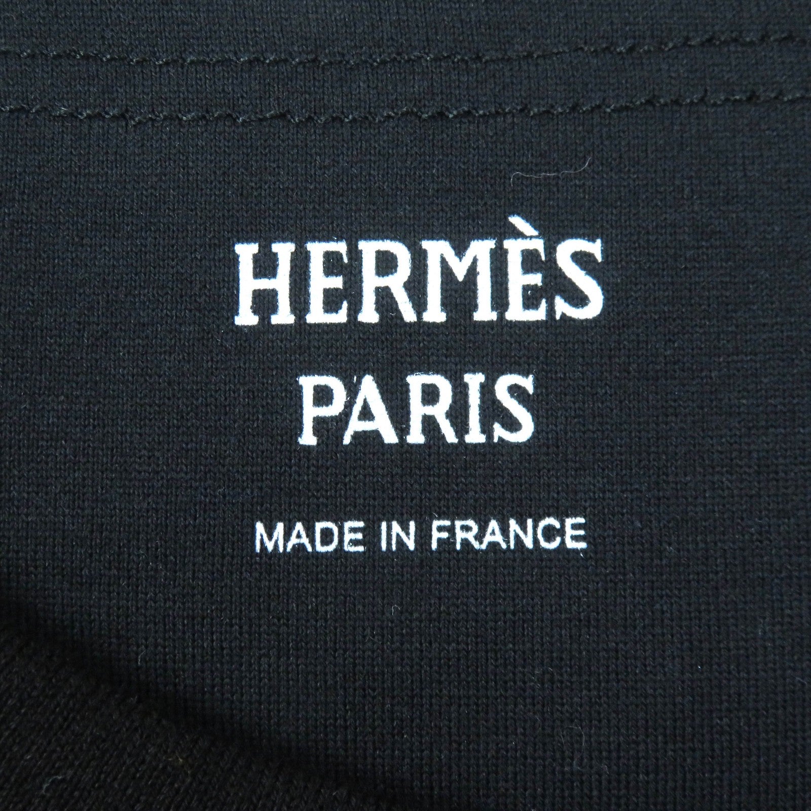 Hermes Cotton Pocket Embroidery T-Shirt Black