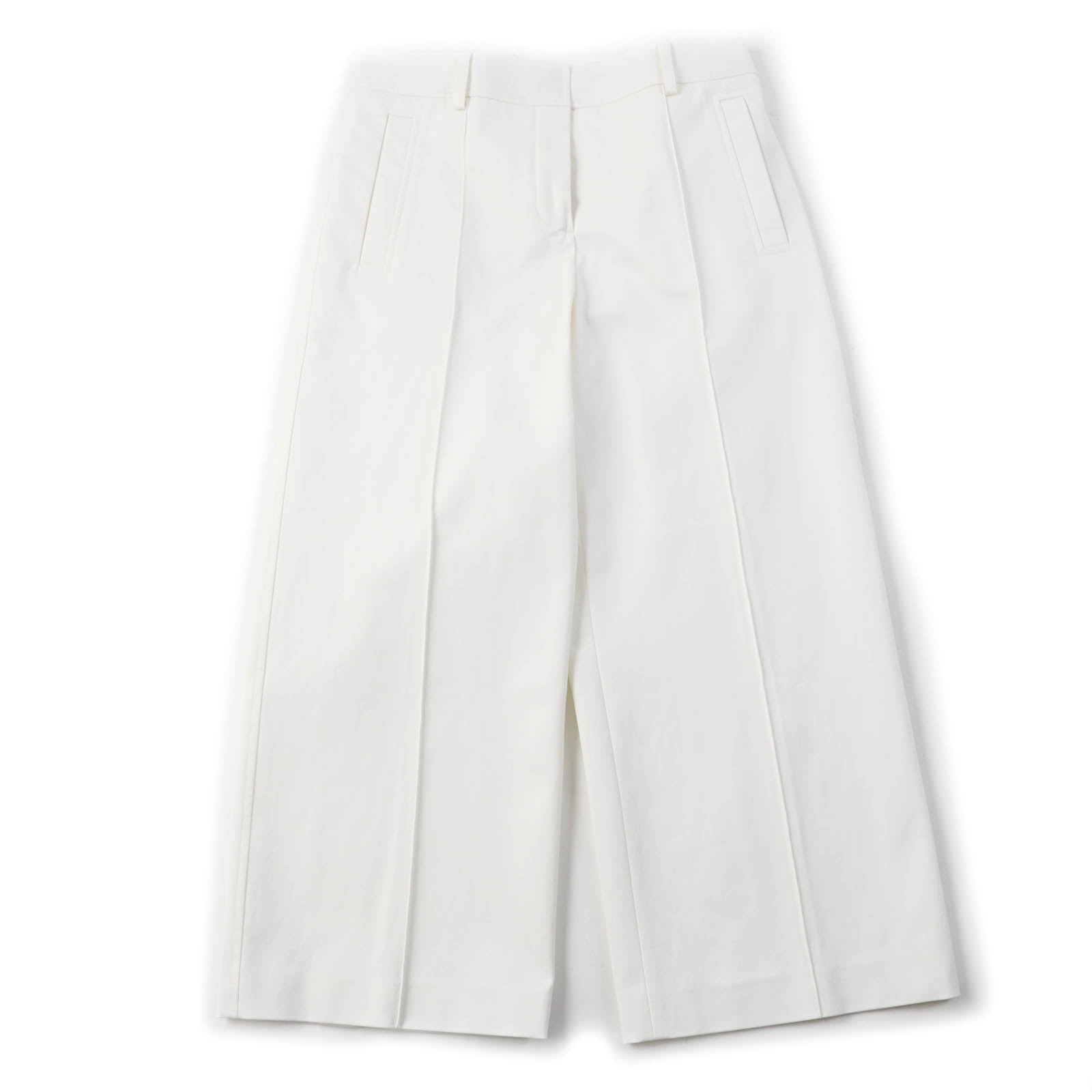 HERMES Women's Center Press Pants White 38