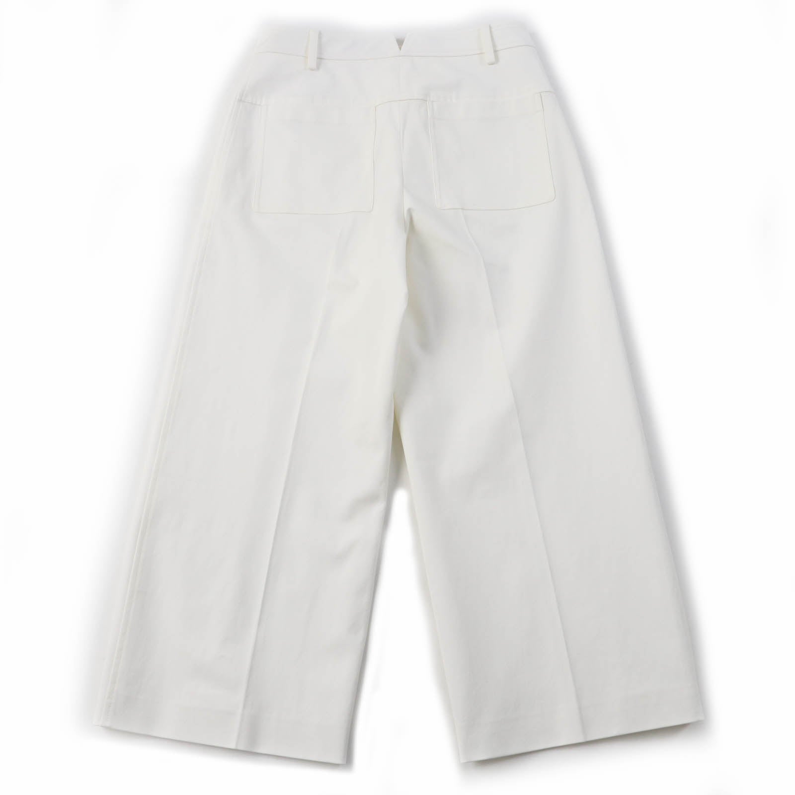 HERMES Women's Center Press Pants White 38