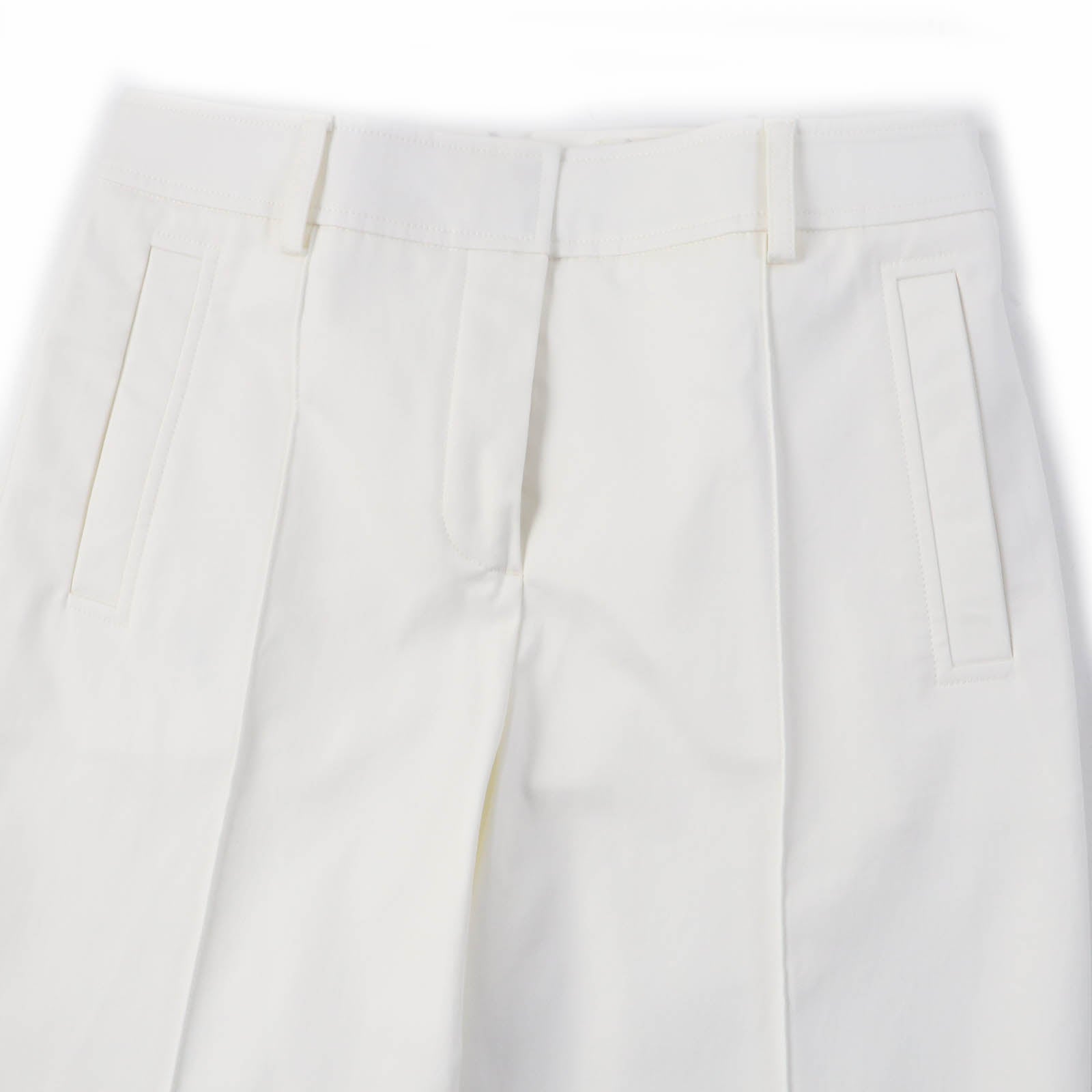 HERMES Women's Center Press Pants White 38