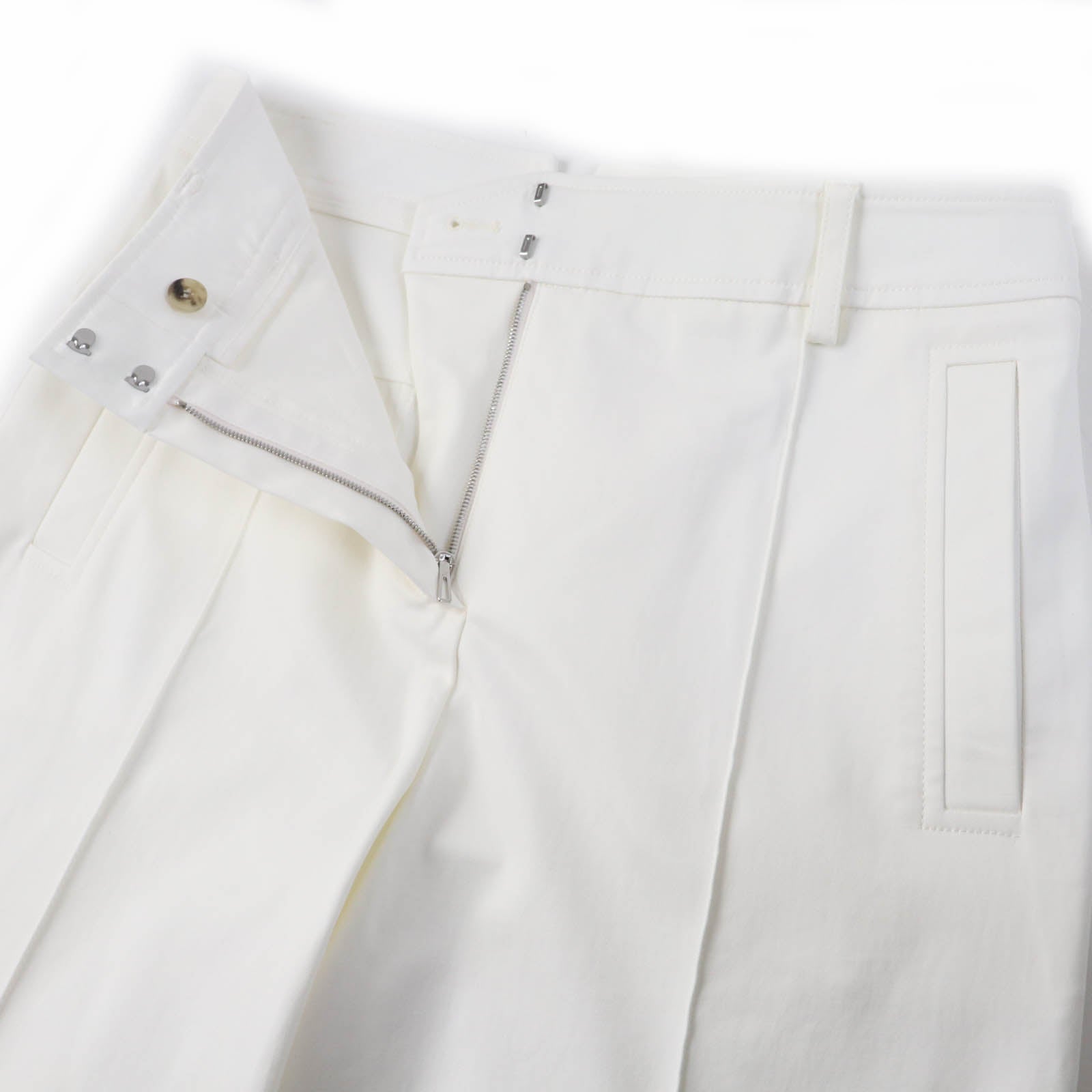 HERMES Women's Center Press Pants White 38