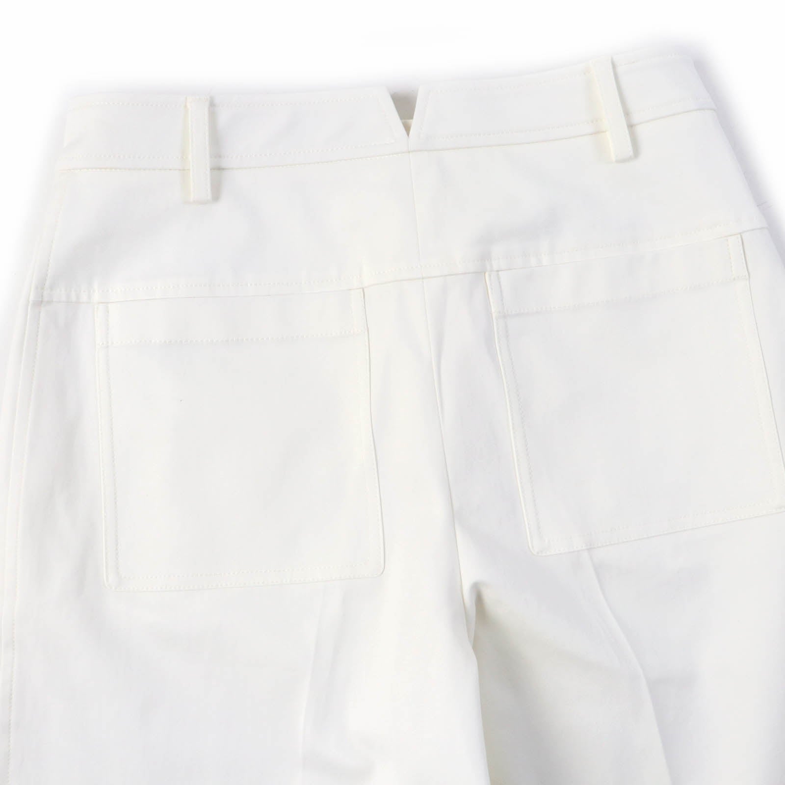 HERMES Women's Center Press Pants White 38