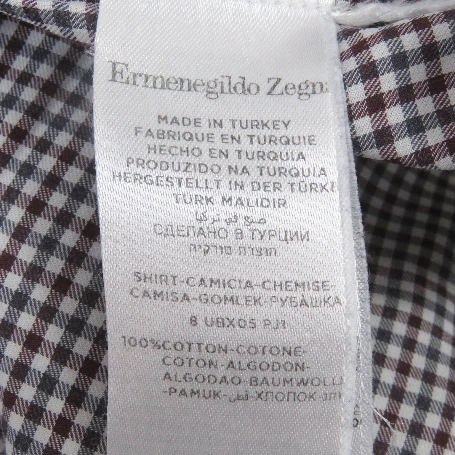 Ermenegildo Zegna Cotton Check Shirt Multicolor L