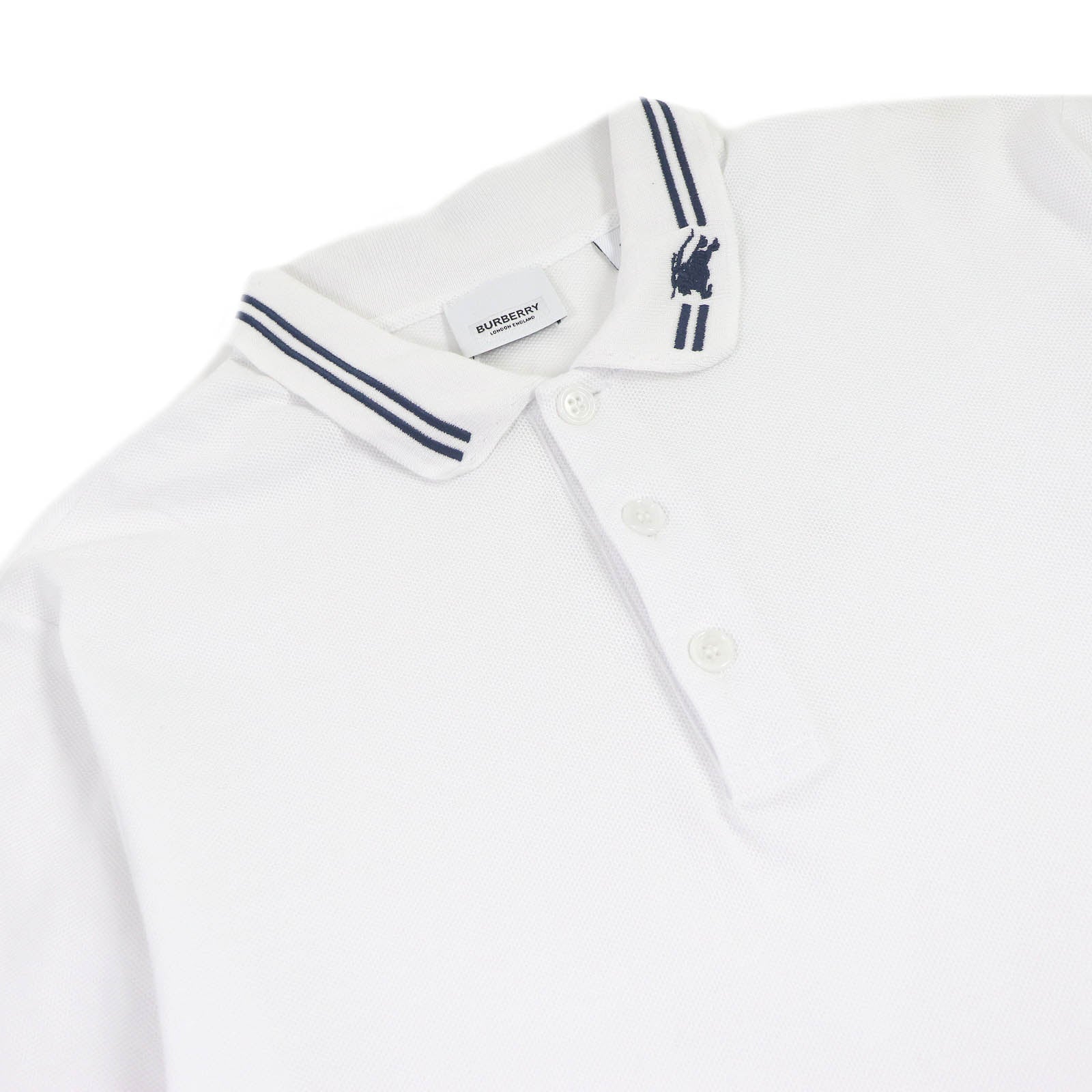 Burberry Cotton Logo Polo Shirt White S