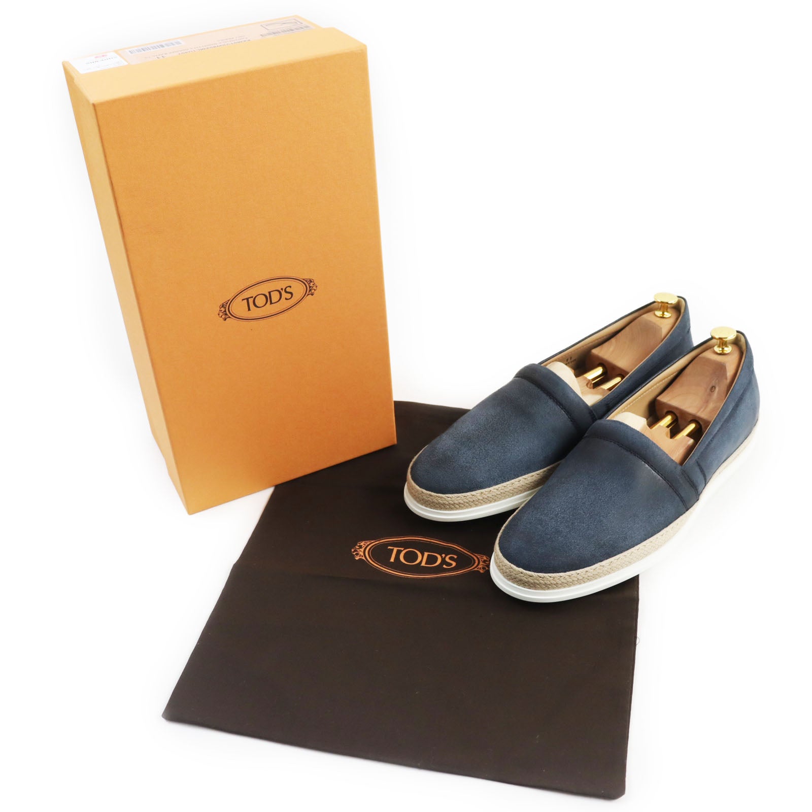 Tod's Leather Slip-on Navy Shoes