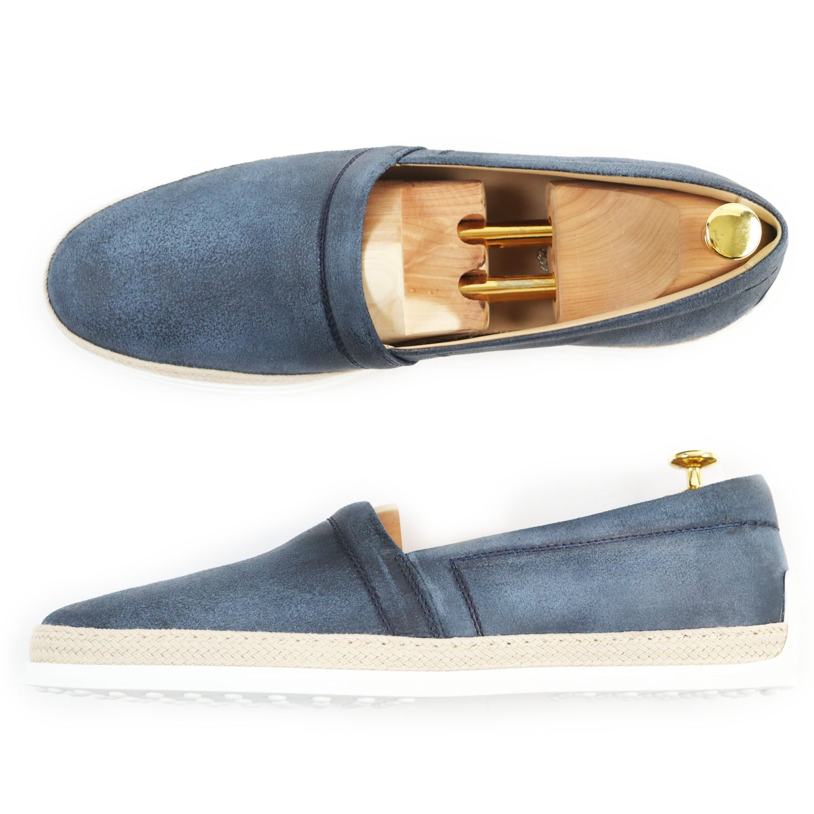 Tod's Leather Slip-on Navy Shoes