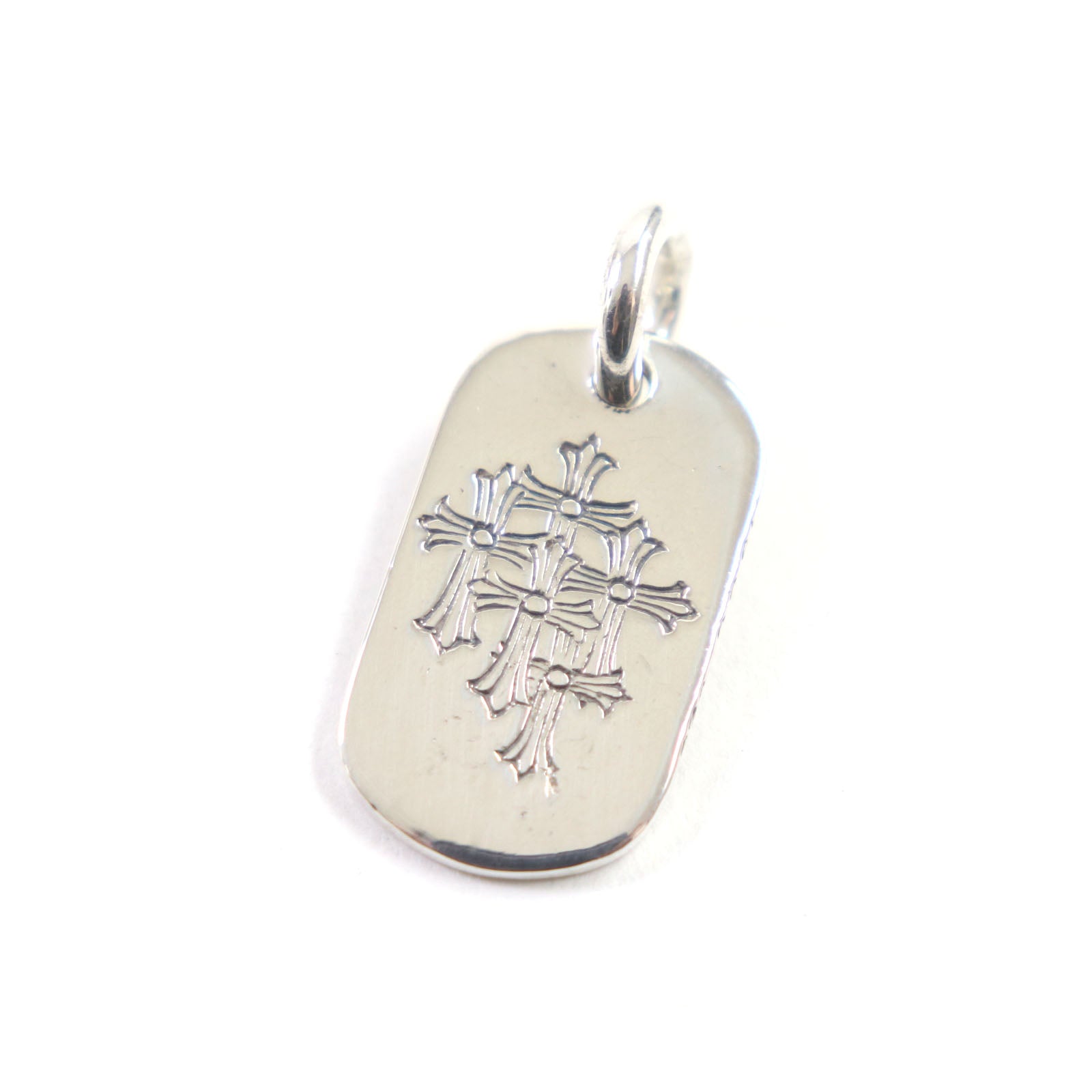 CHROME HEARTS SV925 Cemetery Cross Dogtag Pendant