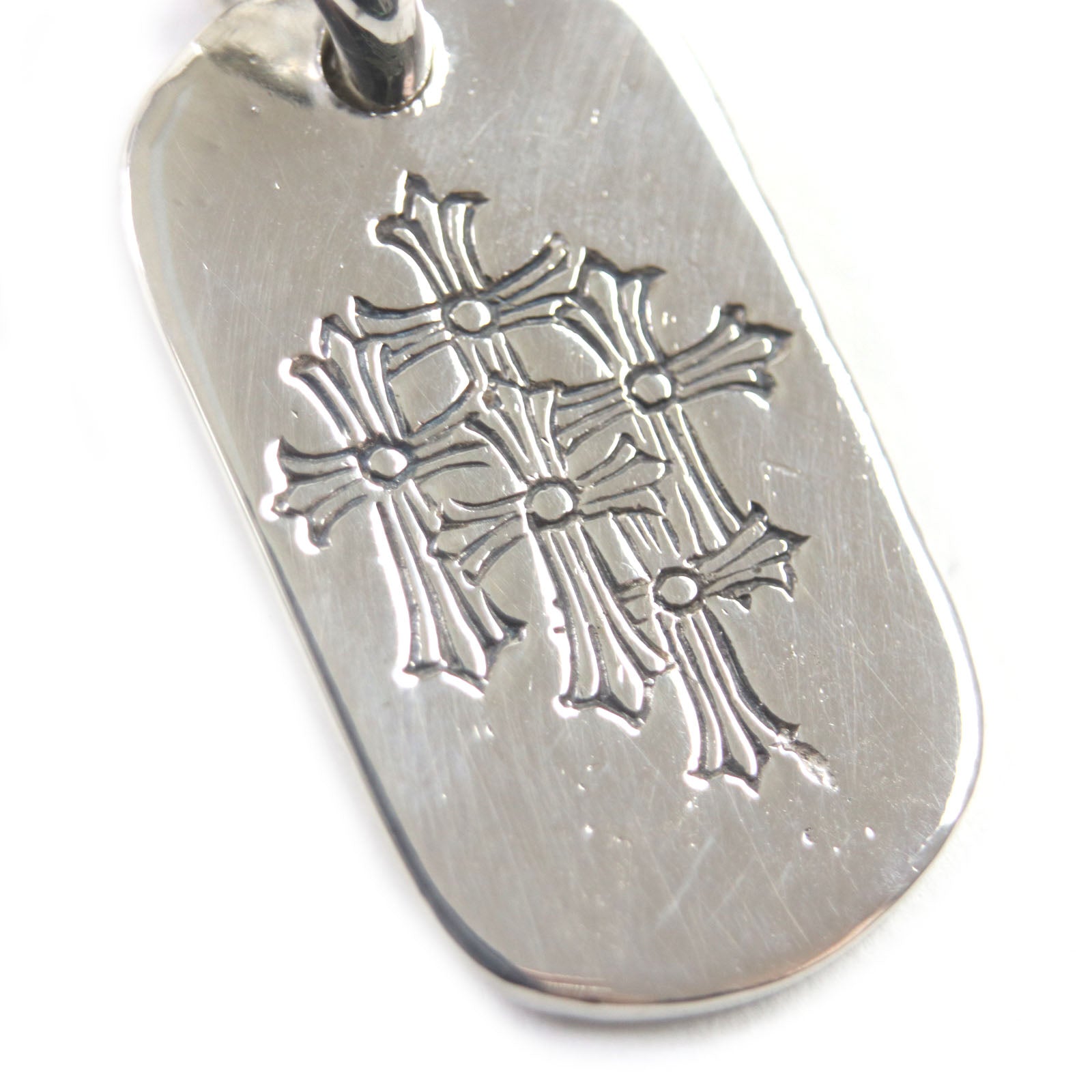 CHROME HEARTS SV925 Cemetery Cross Dogtag Pendant