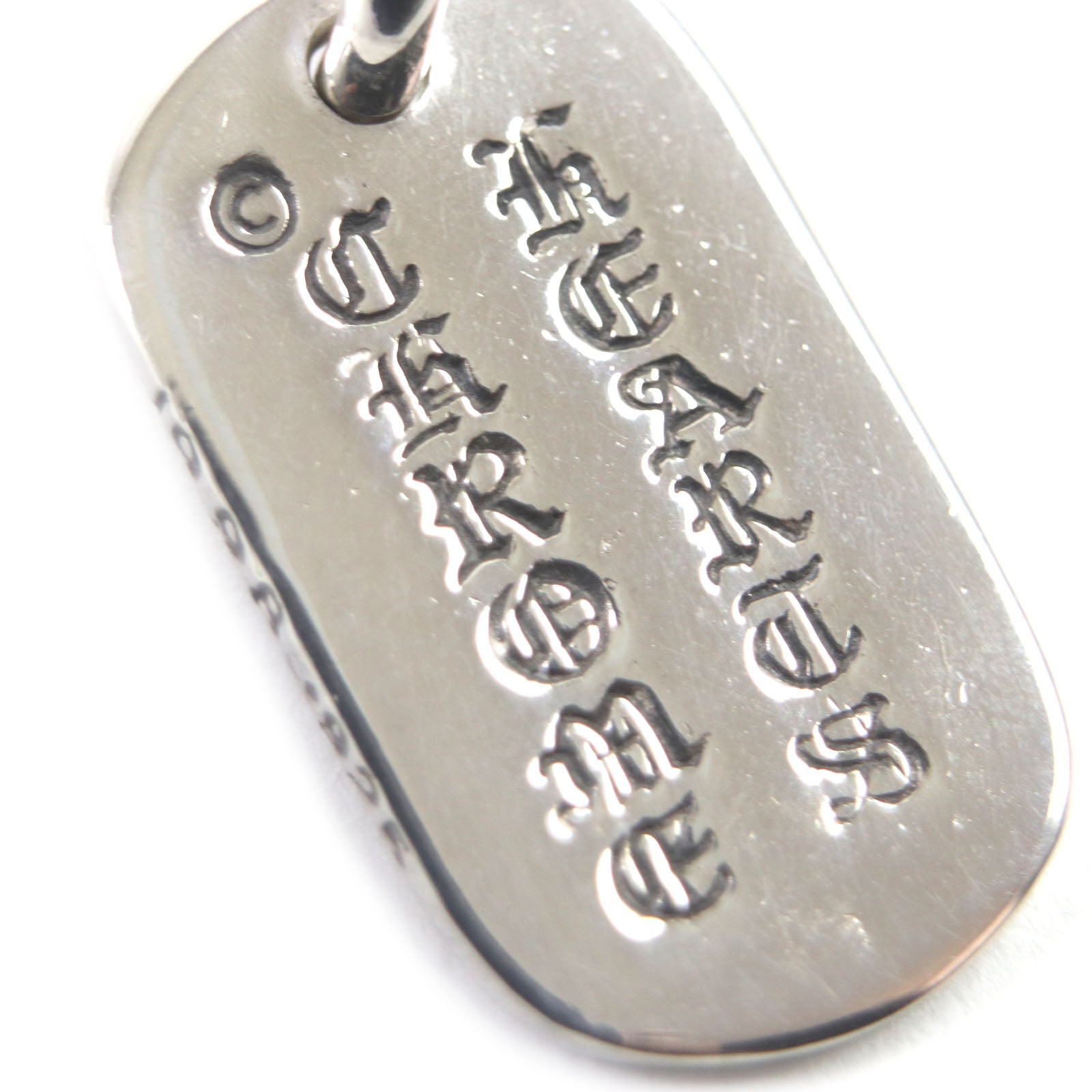 CHROME HEARTS SV925 Cemetery Cross Dogtag Pendant