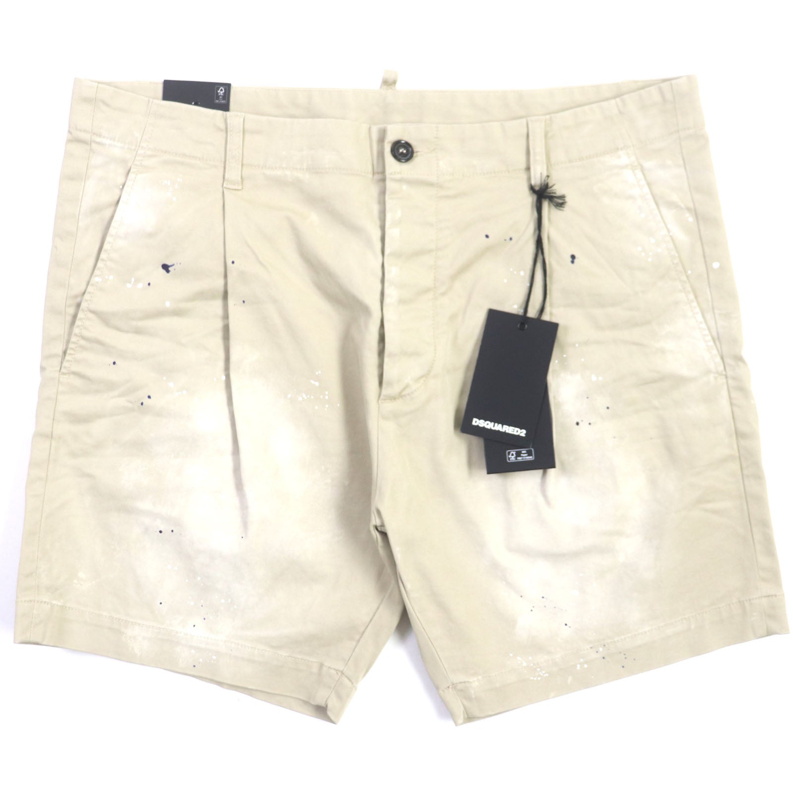 DSQUARED2 Cotton Polyurethane Shorts Beige