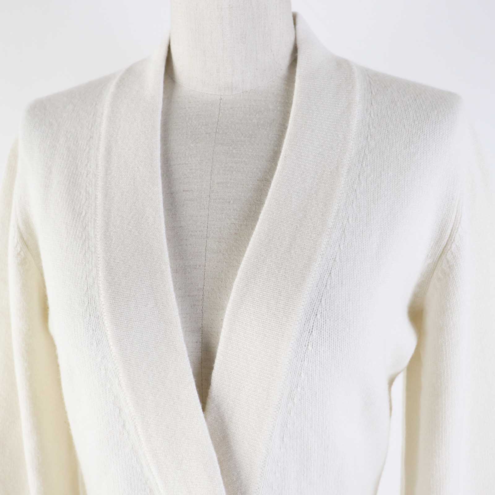 Chanel Cashmere Elastane Knit Cardigan White