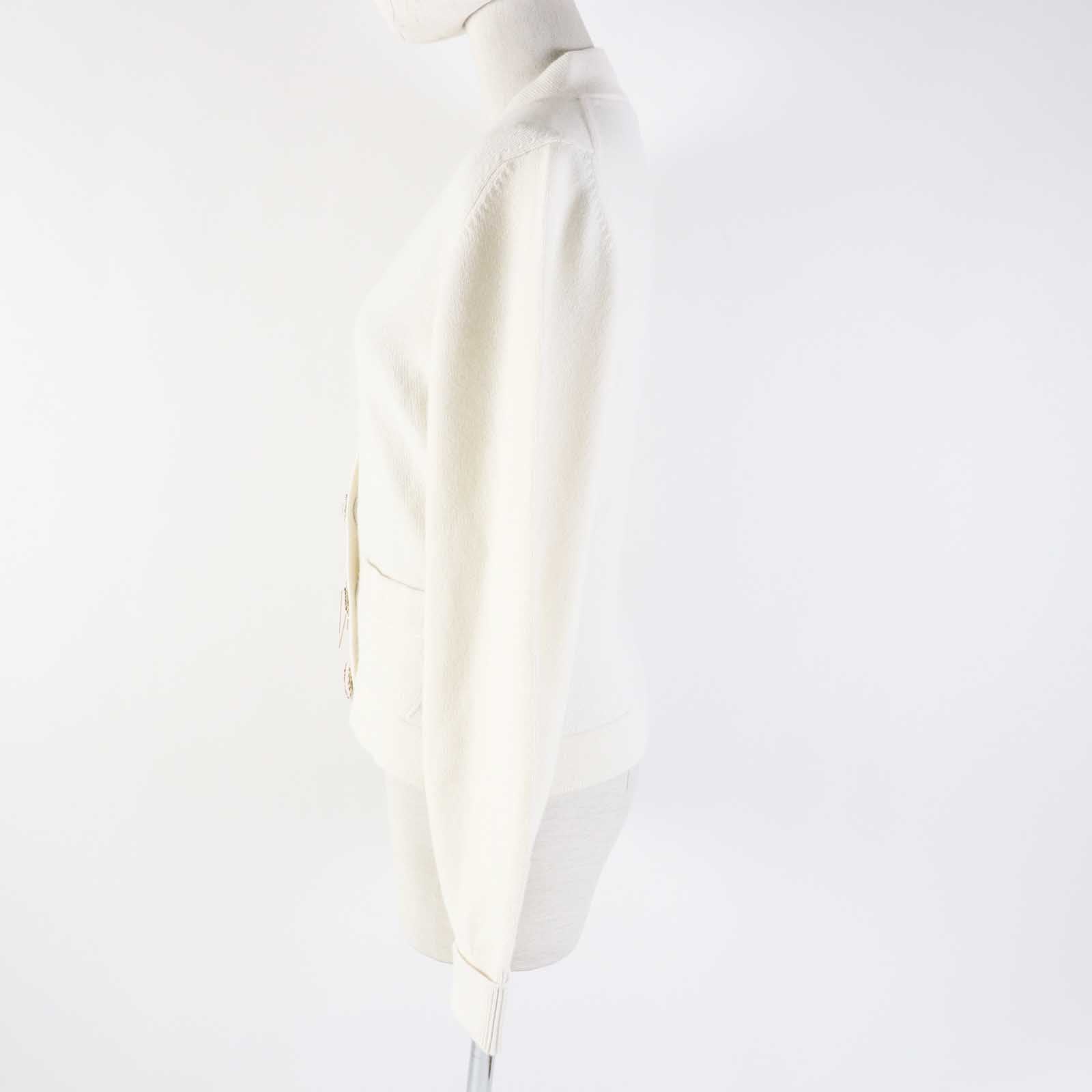 Chanel Cashmere Elastane Knit Cardigan White