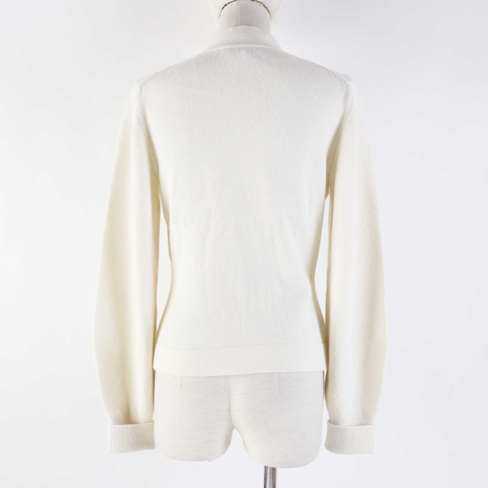 Chanel Cashmere Elastane Knit Cardigan White