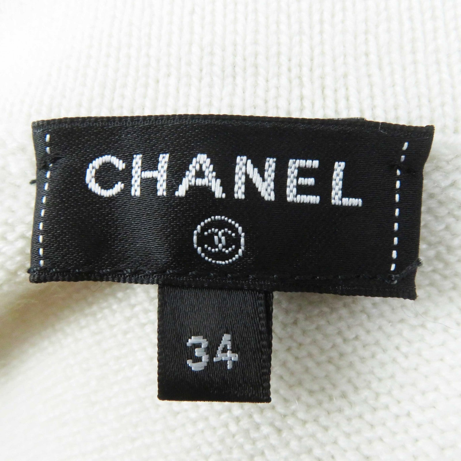 Chanel Cashmere Elastane Knit Cardigan White