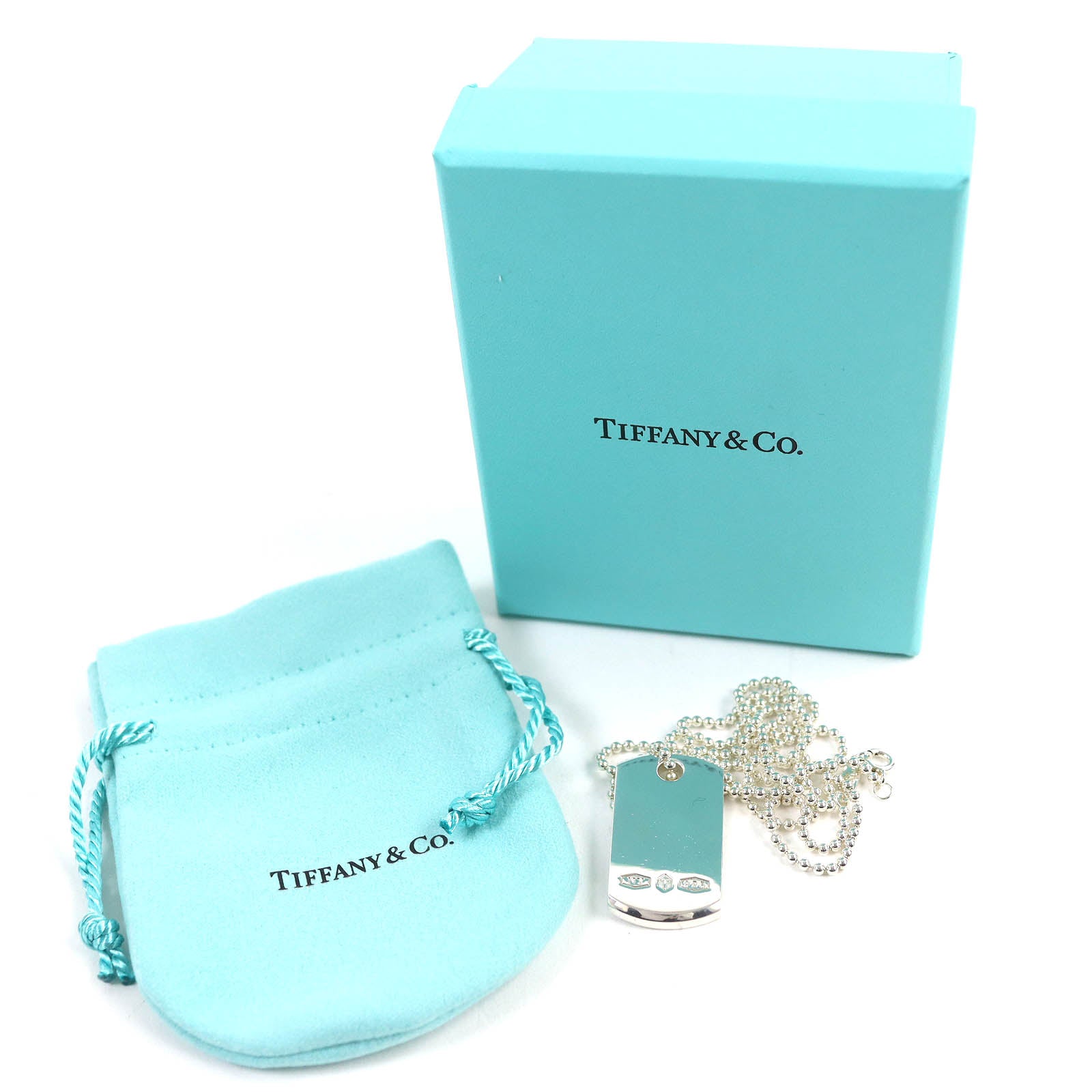 Tiffany & Co SV925 ID Tag Ball Chain Necklace