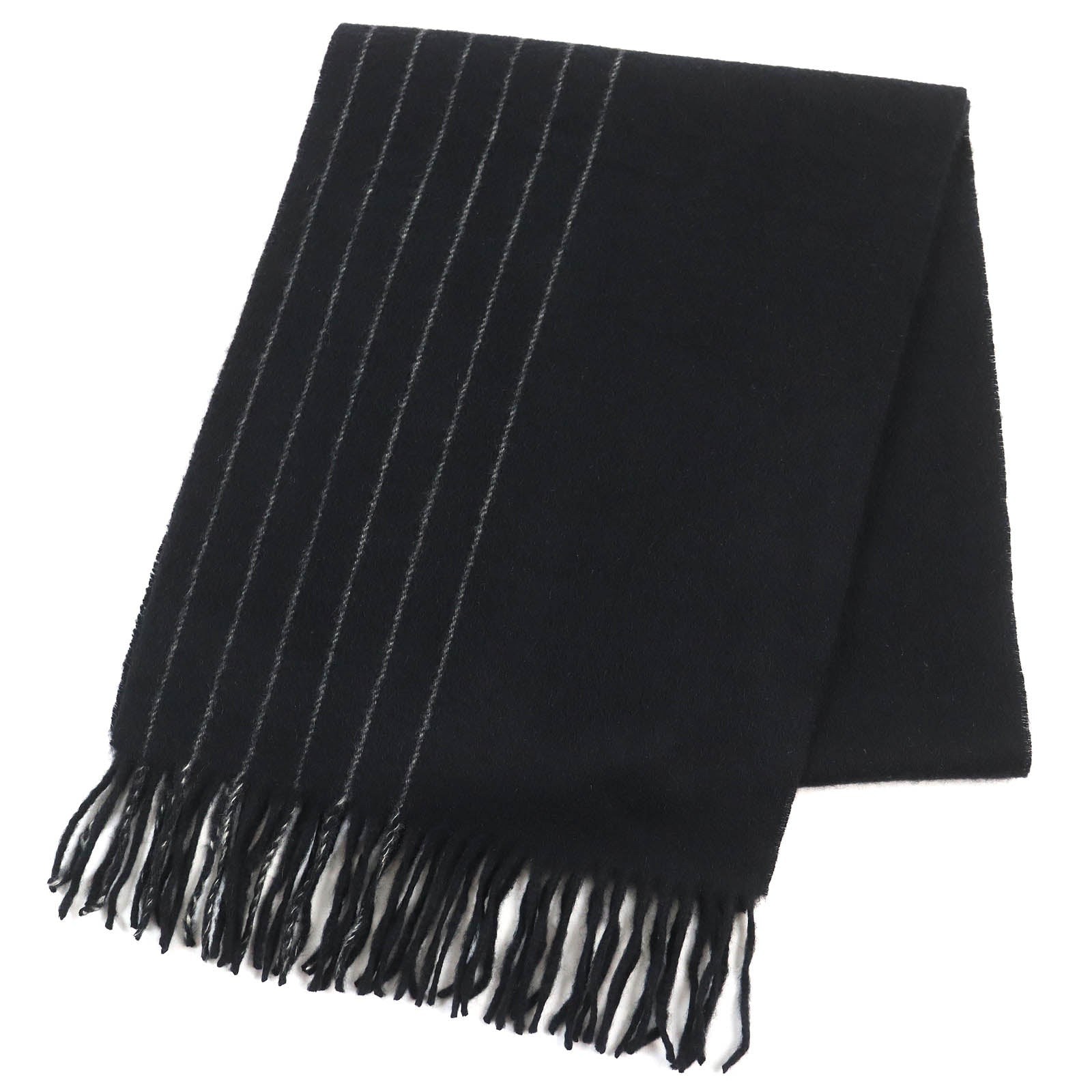 Paul Smith Cashmere Striped Fringe Scarf