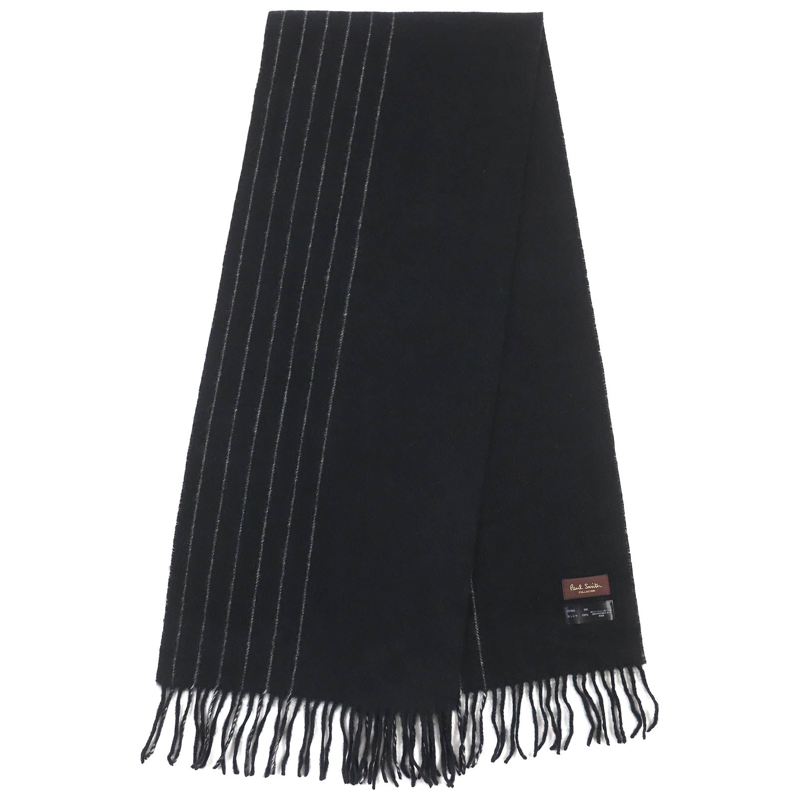 Paul Smith Cashmere Striped Fringe Scarf