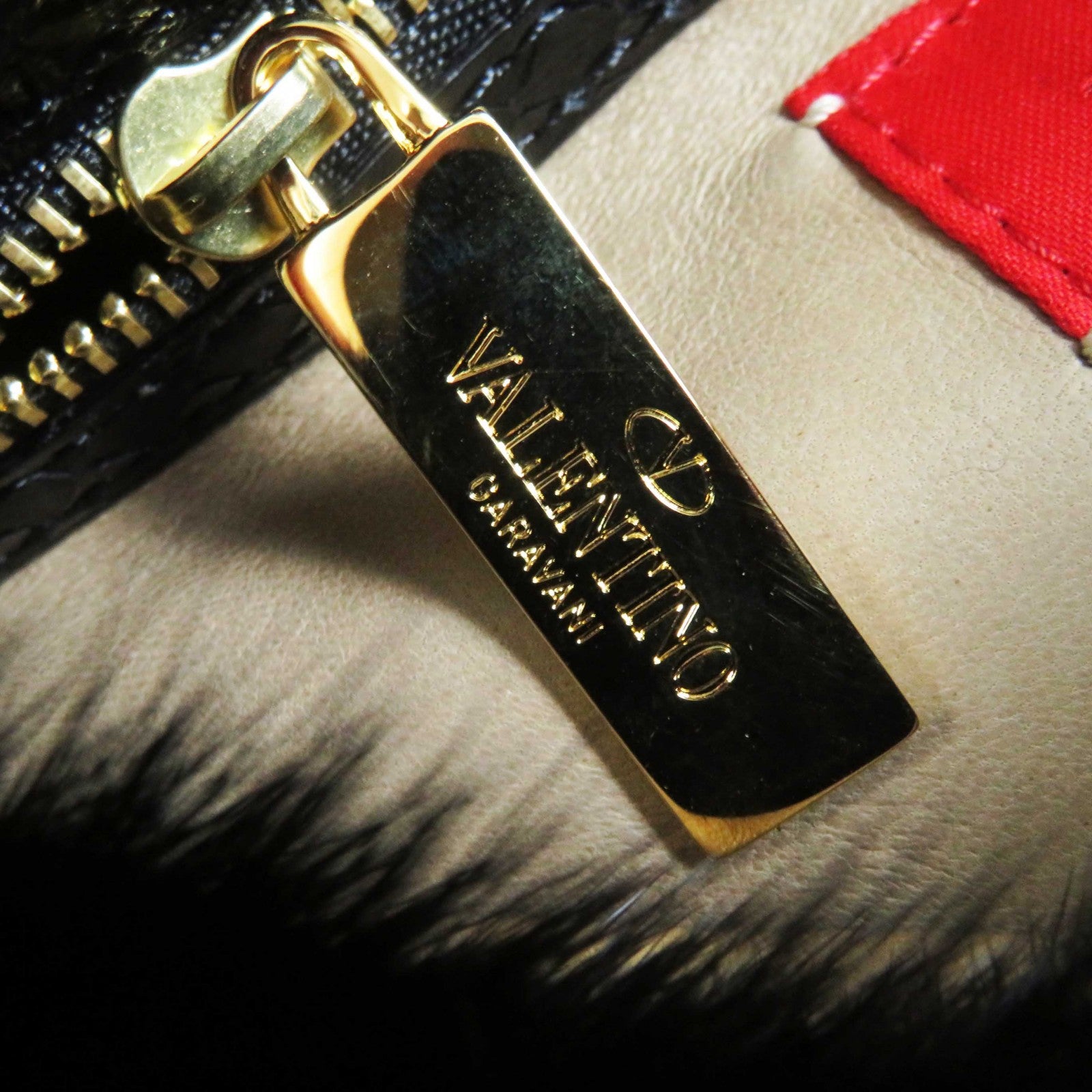 Valentino Python Leather Mink Fur Handbag