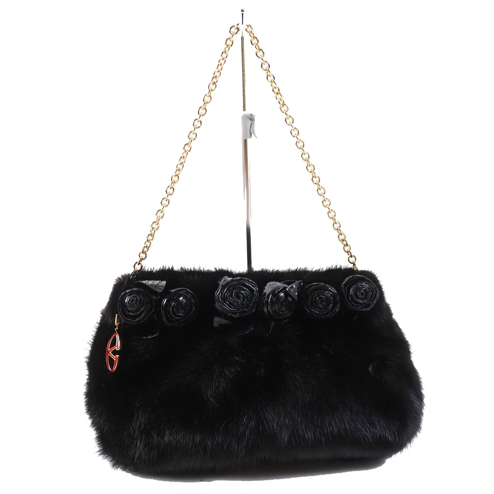 Valentino Python Leather Mink Fur Handbag