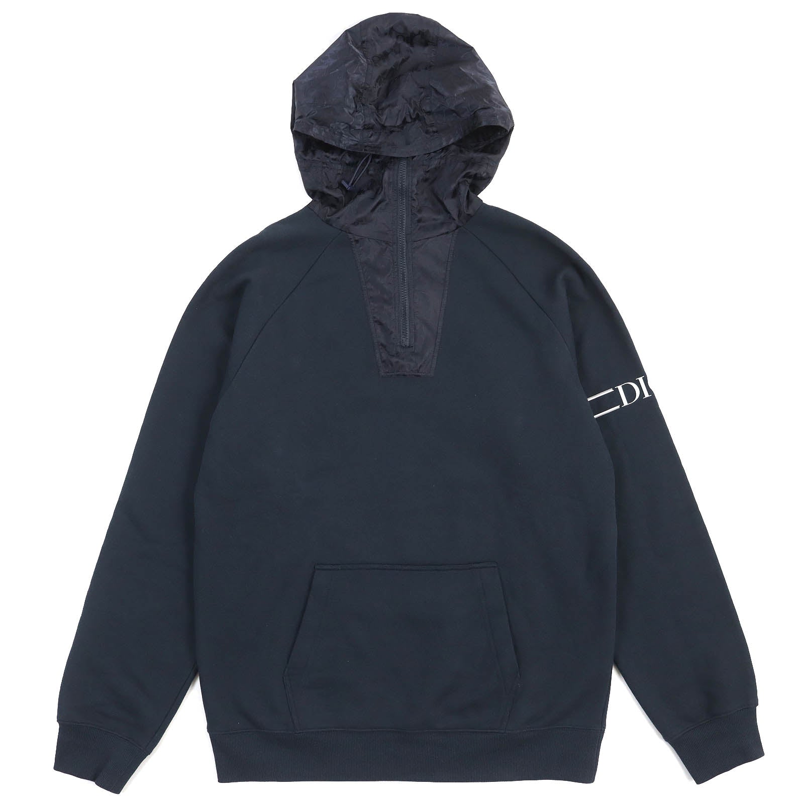 Dior Nylon Hooded Half Zip Layered Parker Navy S