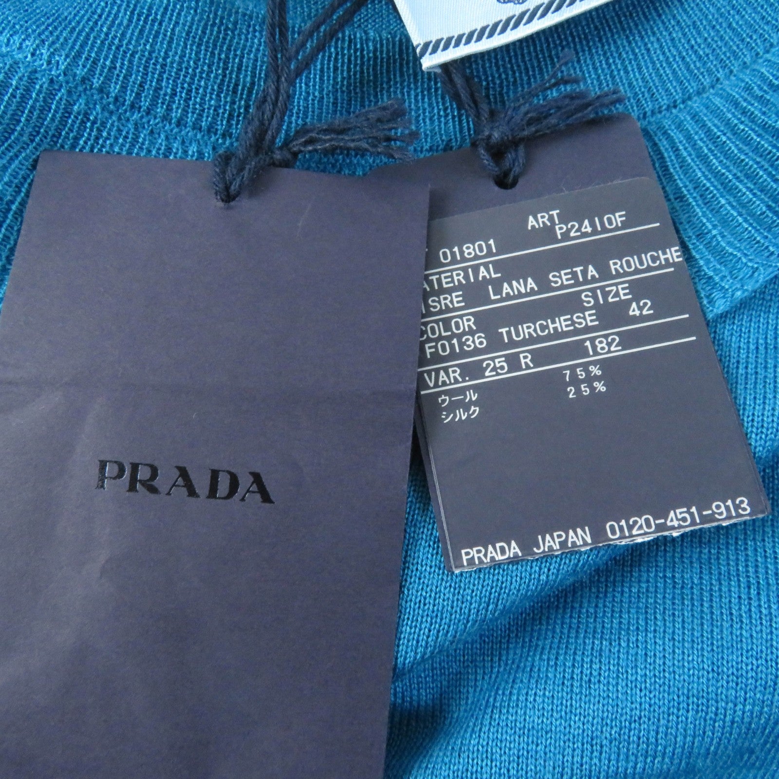 Prada Wool Silk Ruffle Collar Knit Top