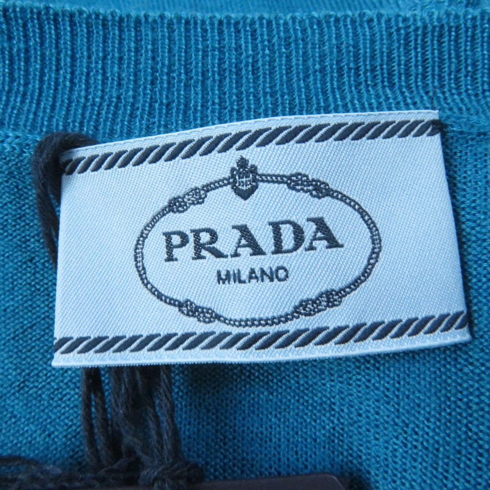 Prada Wool Silk Ruffle Collar Knit Top