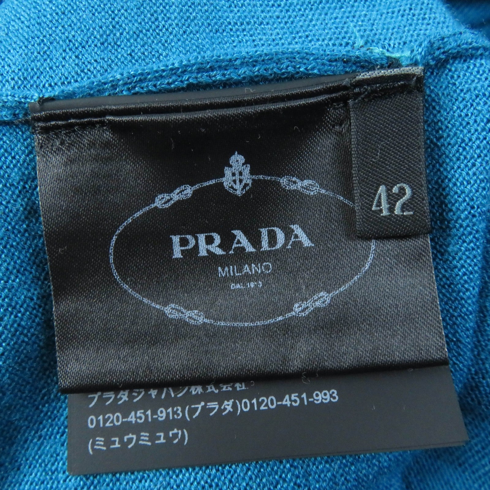 Prada Wool Silk Ruffle Collar Knit Top