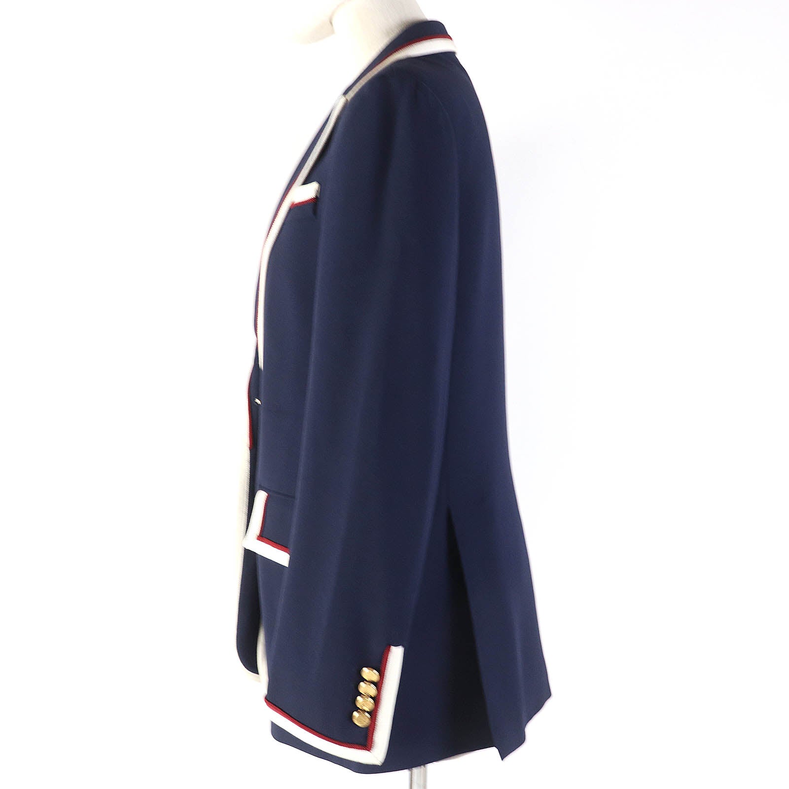 Gucci Silk Tailored Jacket Navy 42 Women