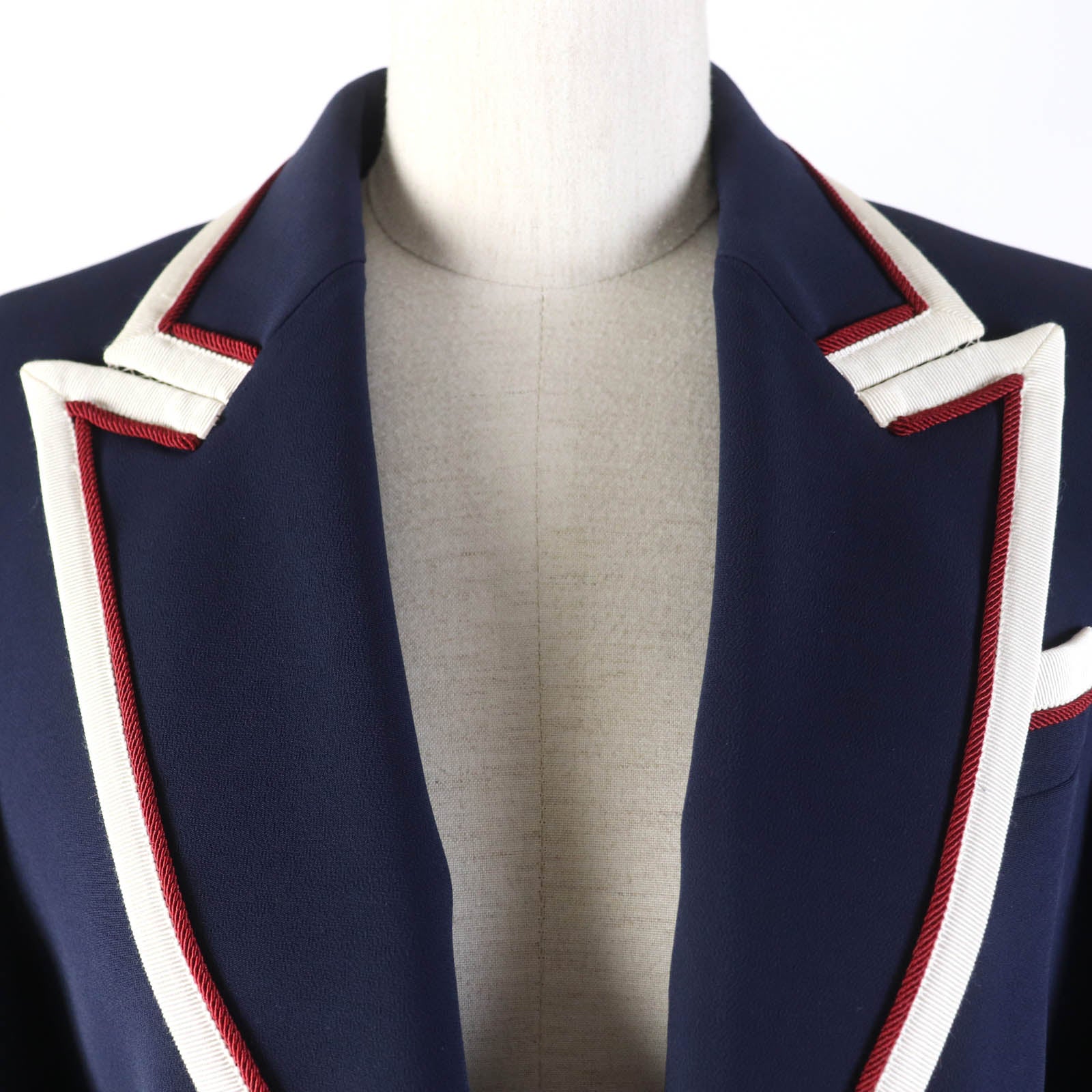 Gucci Silk Tailored Jacket Navy 42 Women