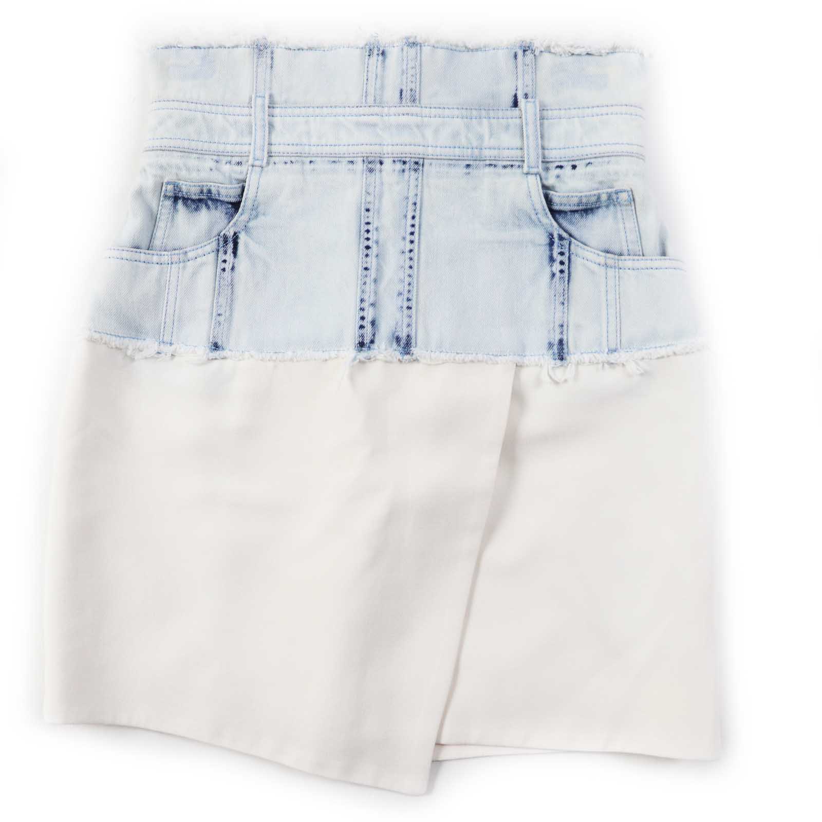 Balmain Rayon Cotton Denim Skirt Women