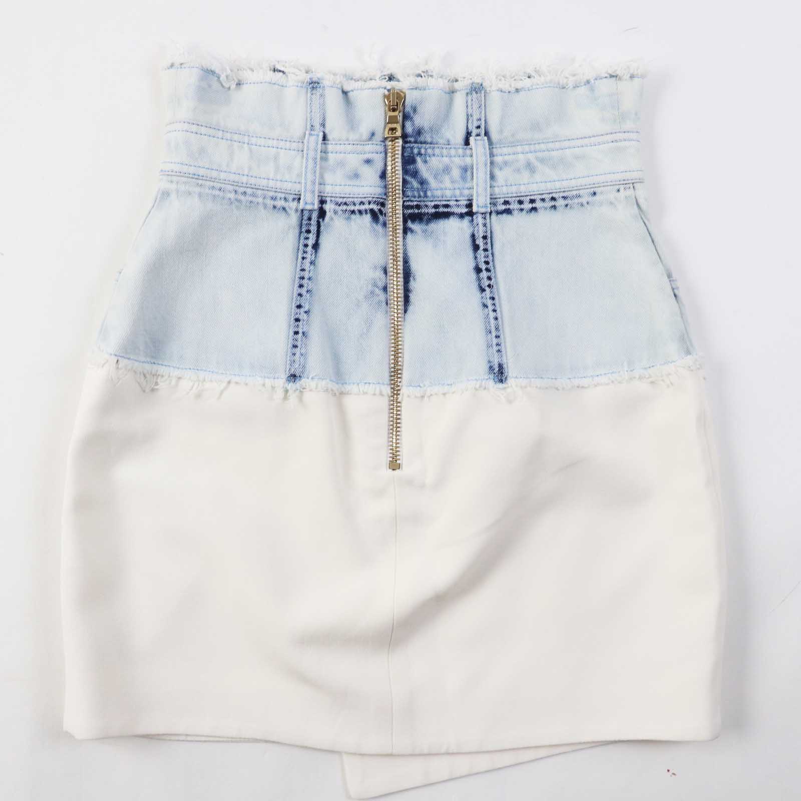 Balmain Rayon Cotton Denim Skirt Women