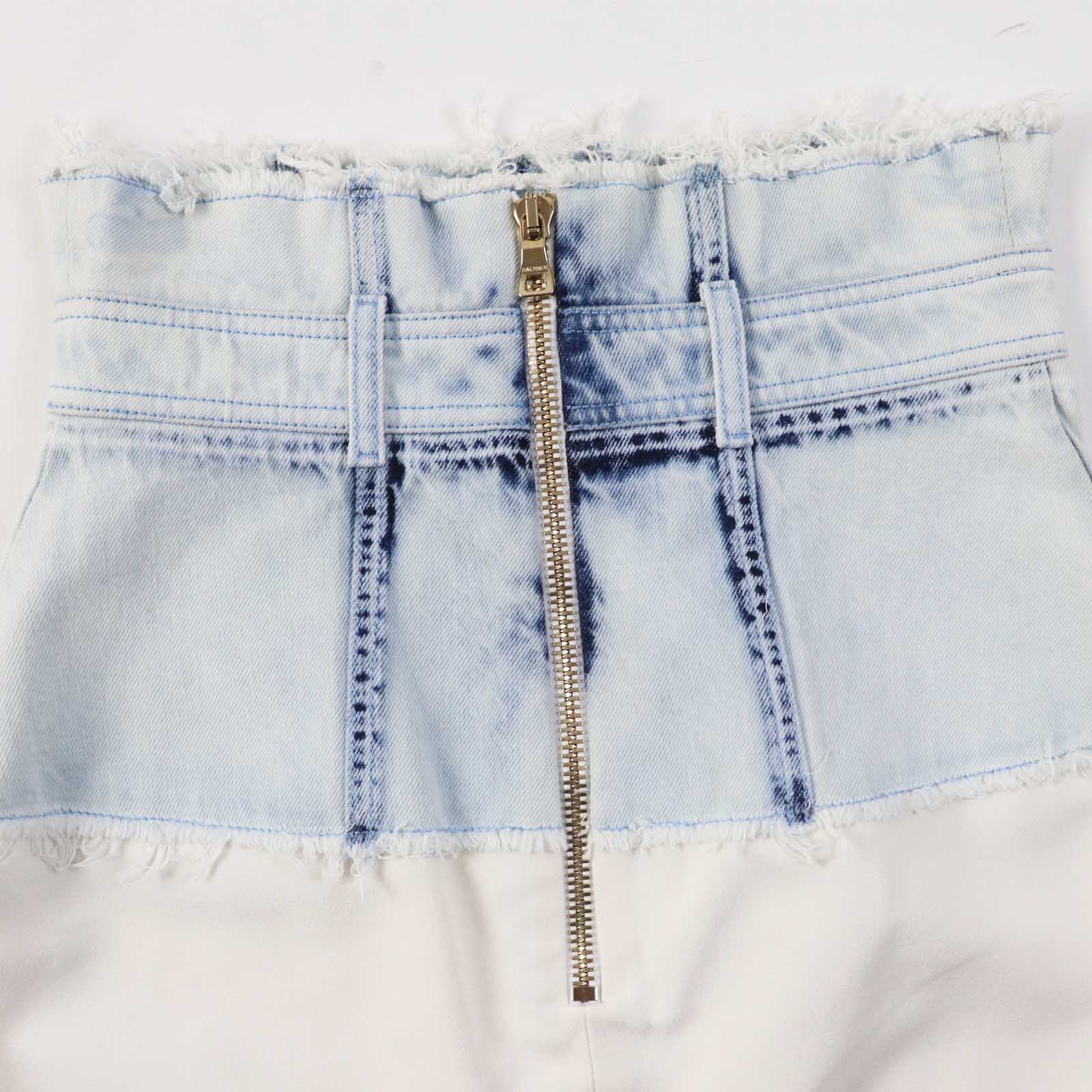 Balmain Rayon Cotton Denim Skirt Women