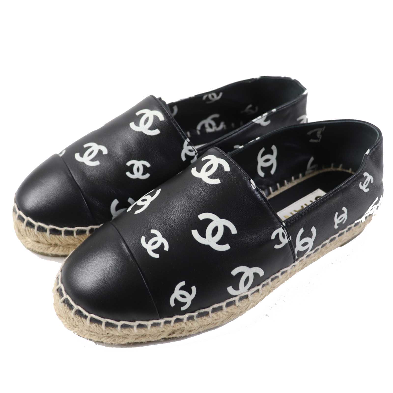 Chanel COCO Espadrilles Slip-ons Leather Shoes