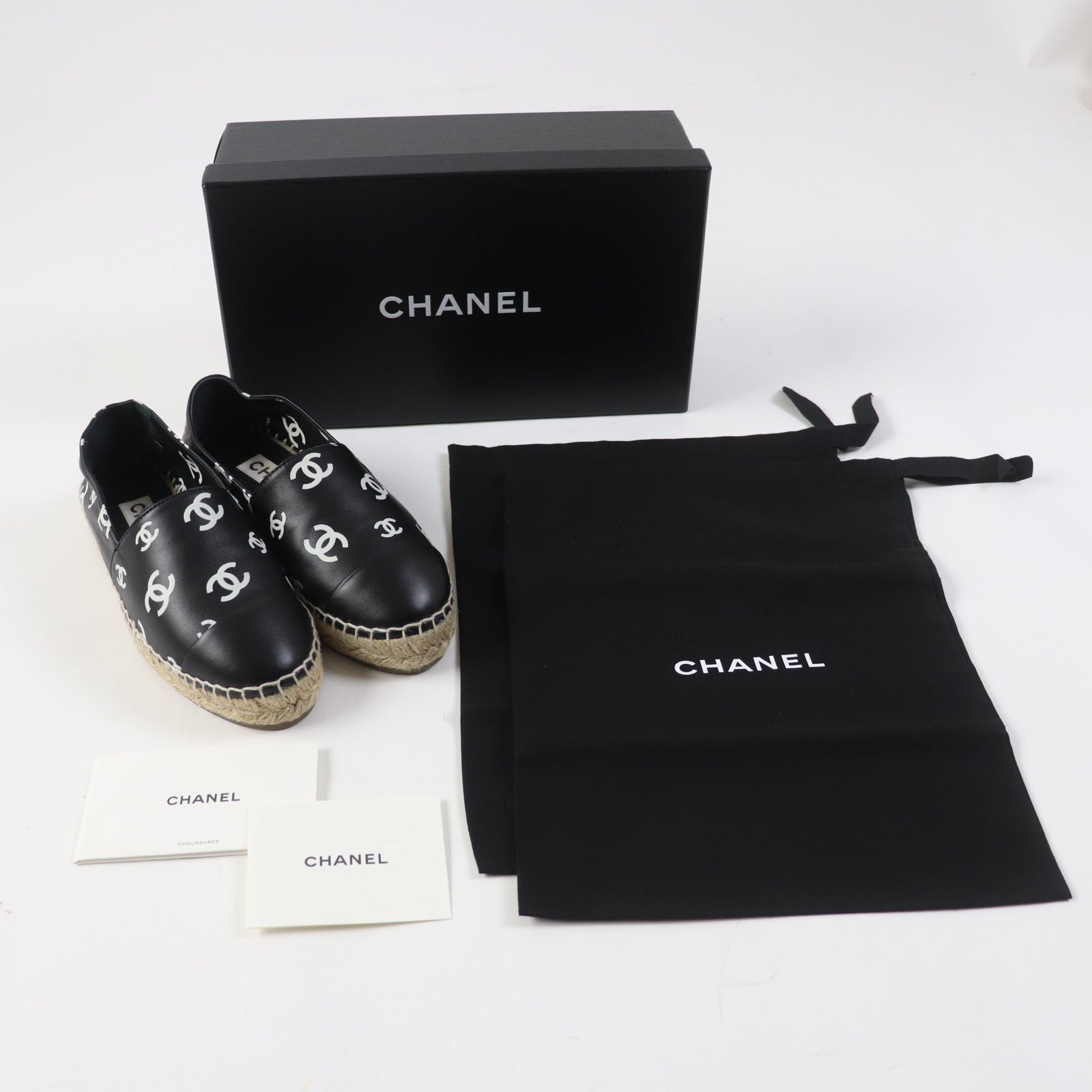 Chanel COCO Espadrilles Slip-ons Leather Shoes