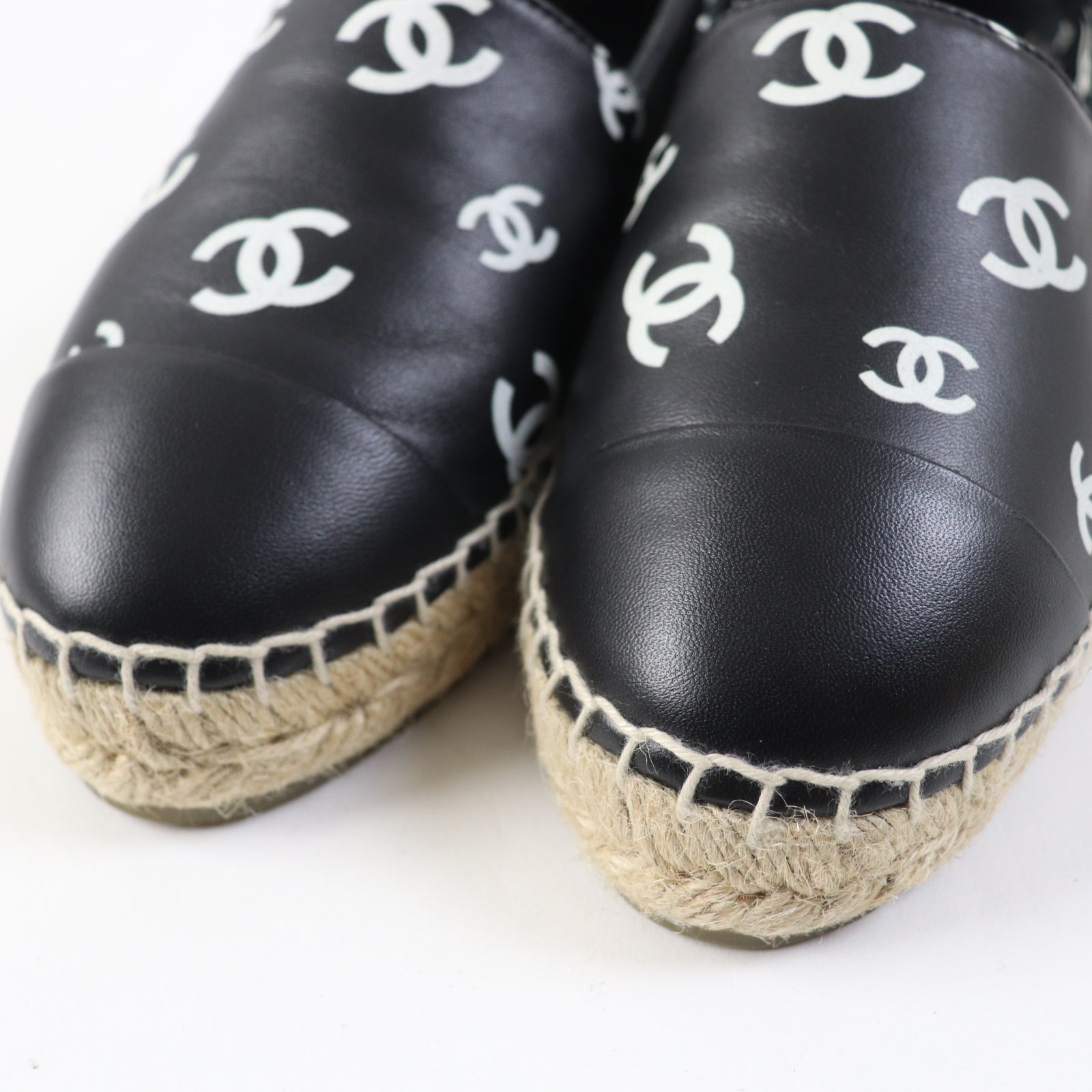 Chanel COCO Espadrilles Slip-ons Leather Shoes