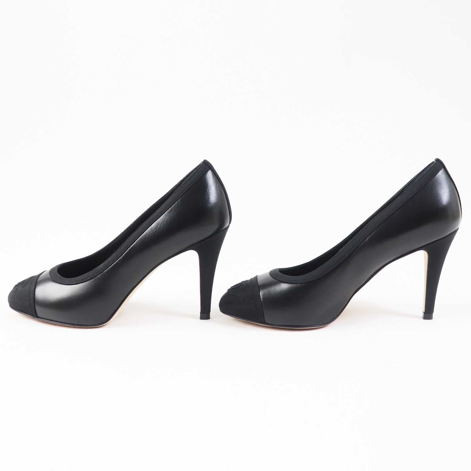 Chanel Lamb Leather Almond Toe Pumps Black