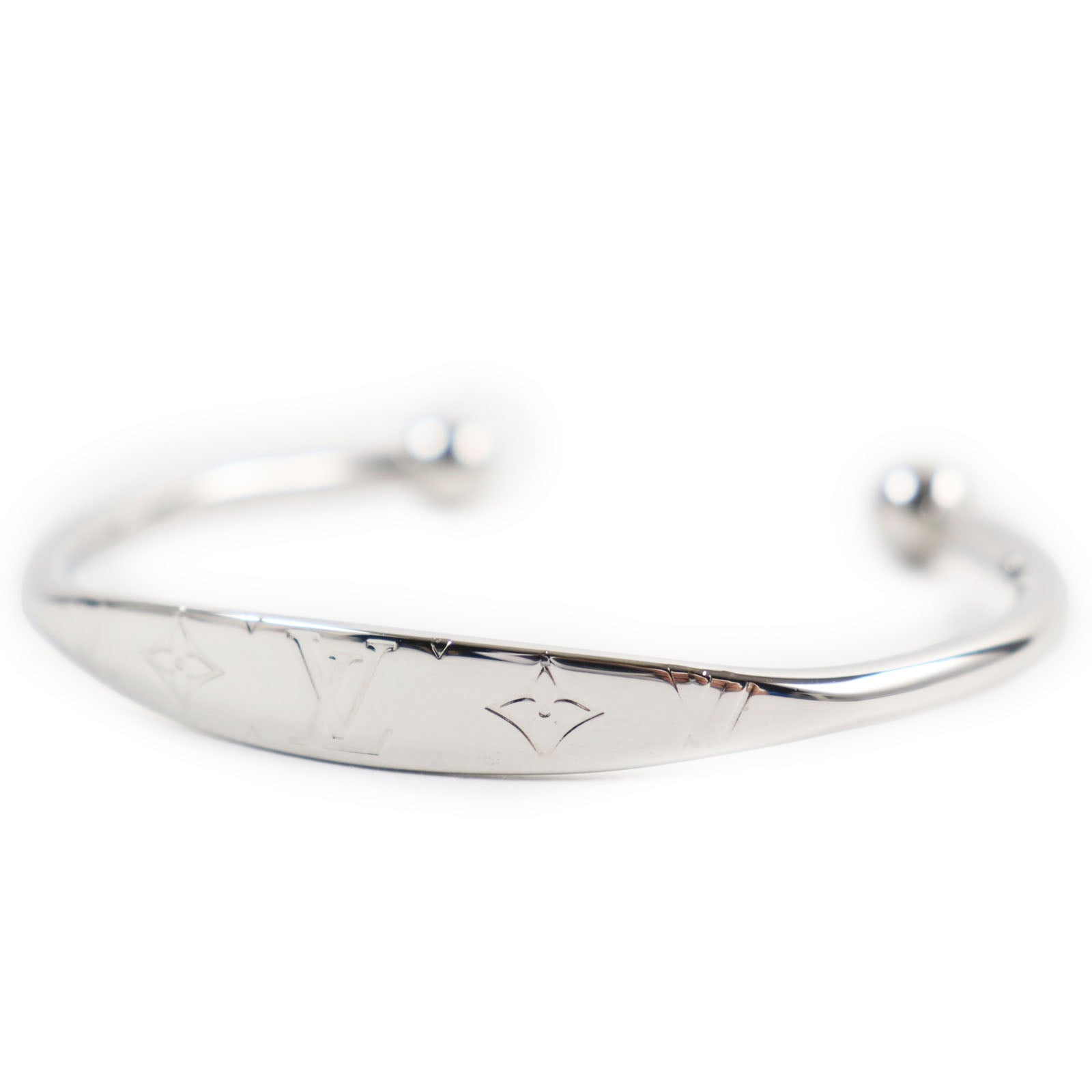 Louis Vuitton Silver Jung Monogram Bangle M64840