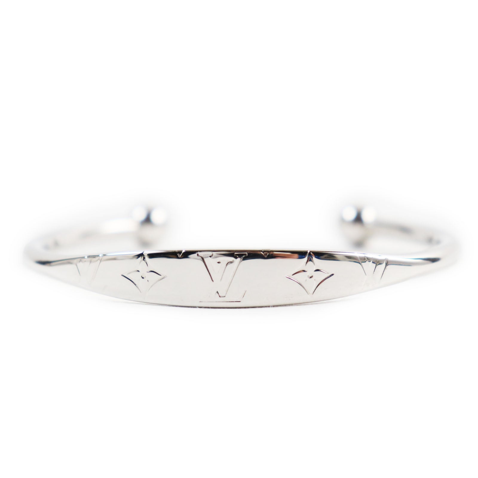 Louis Vuitton Silver Jung Monogram Bangle M64840