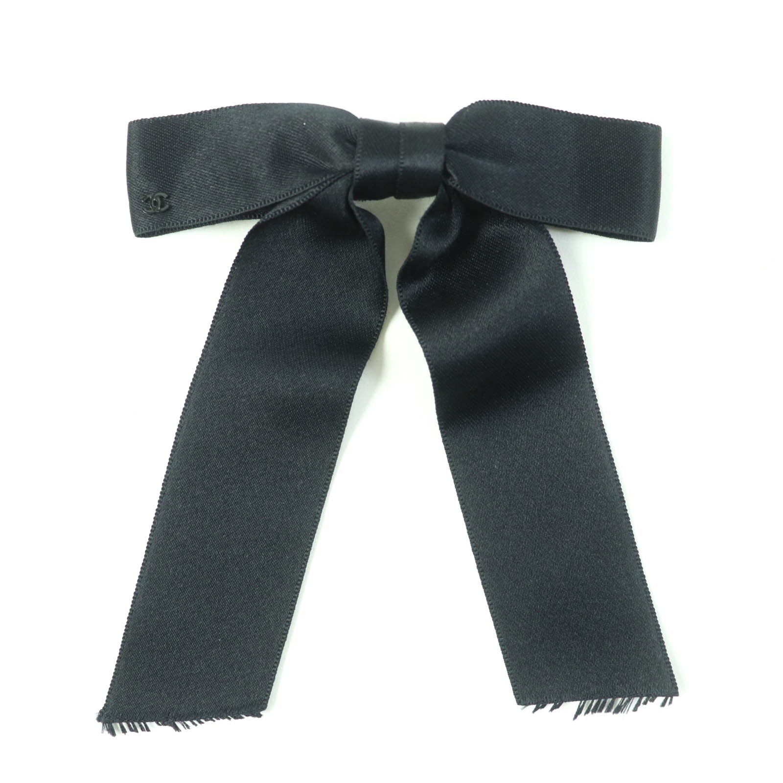 Chanel Ribbon Barrette Hair Accessory Black