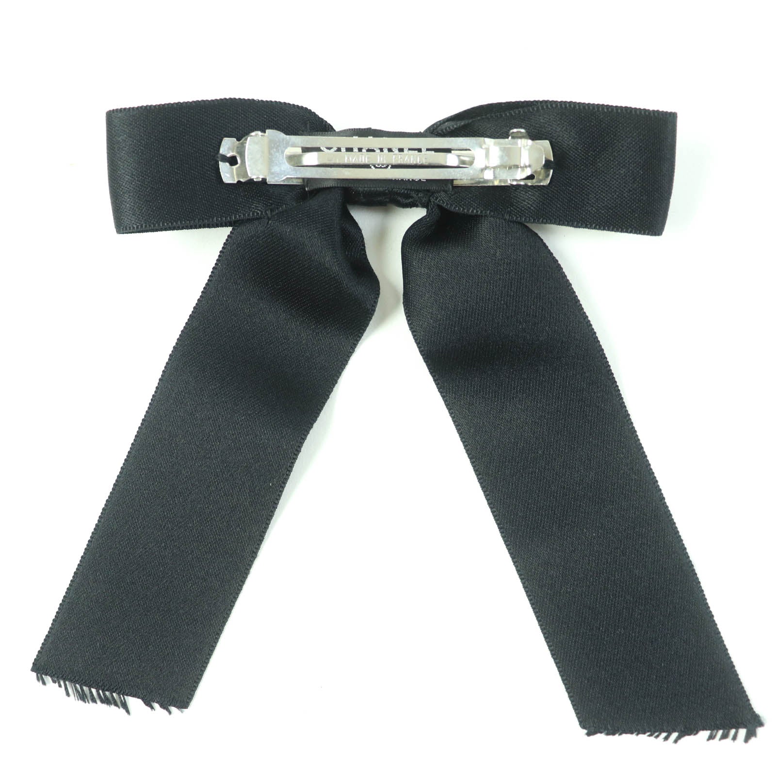 Chanel Ribbon Barrette Hair Accessory Black