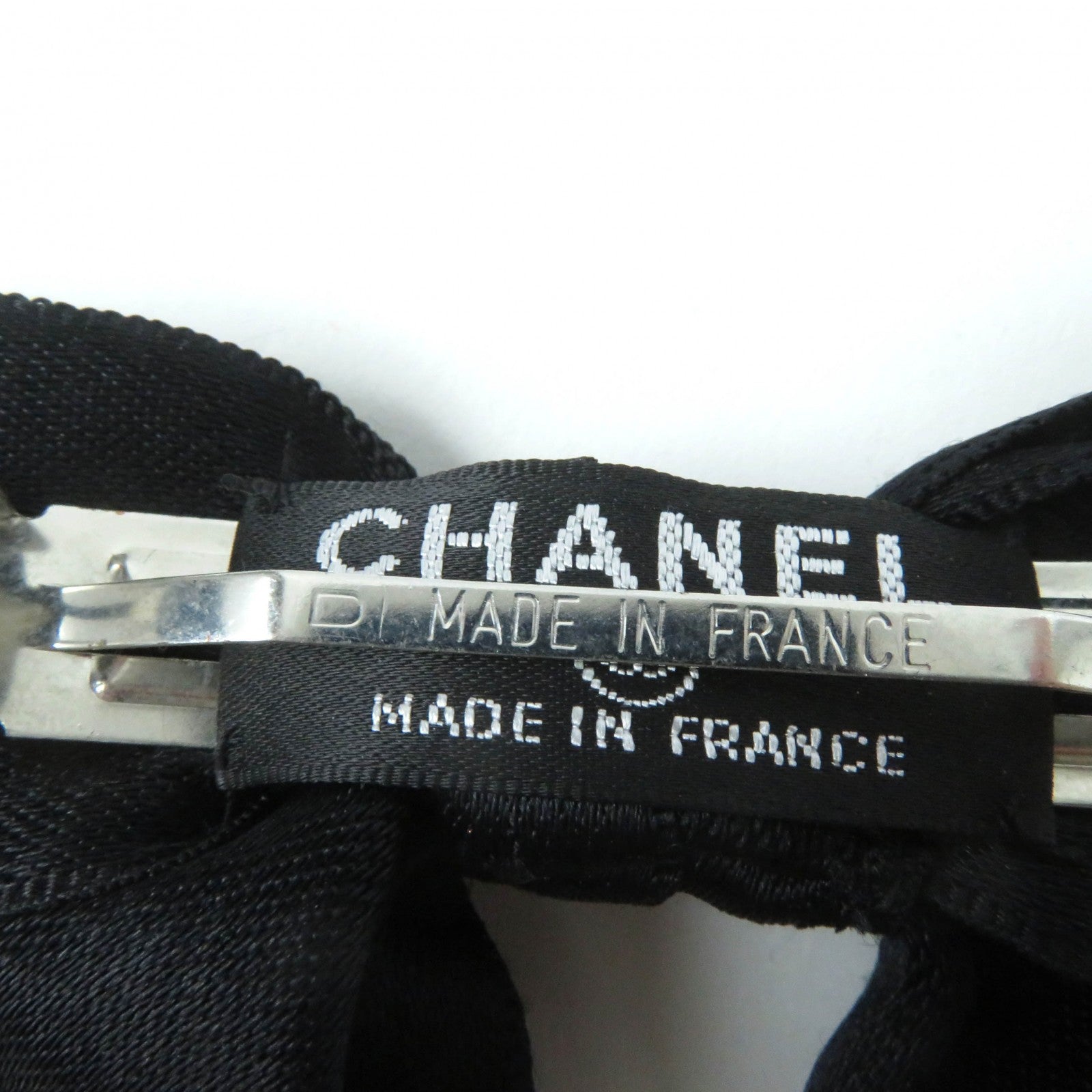 Chanel Ribbon Barrette Hair Accessory Black