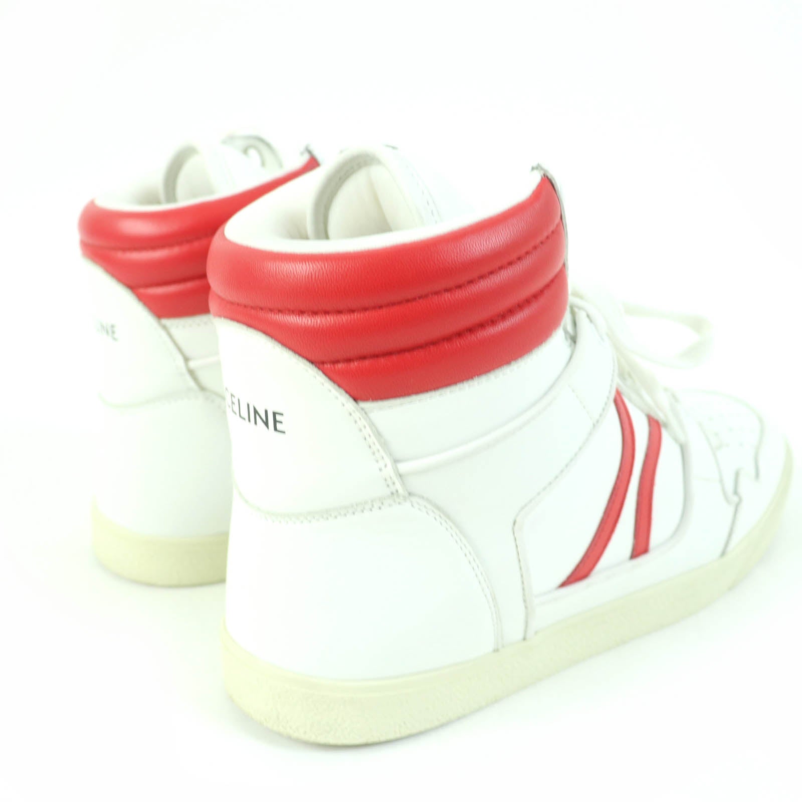 Celine Leather High Cut Sneakers White 39