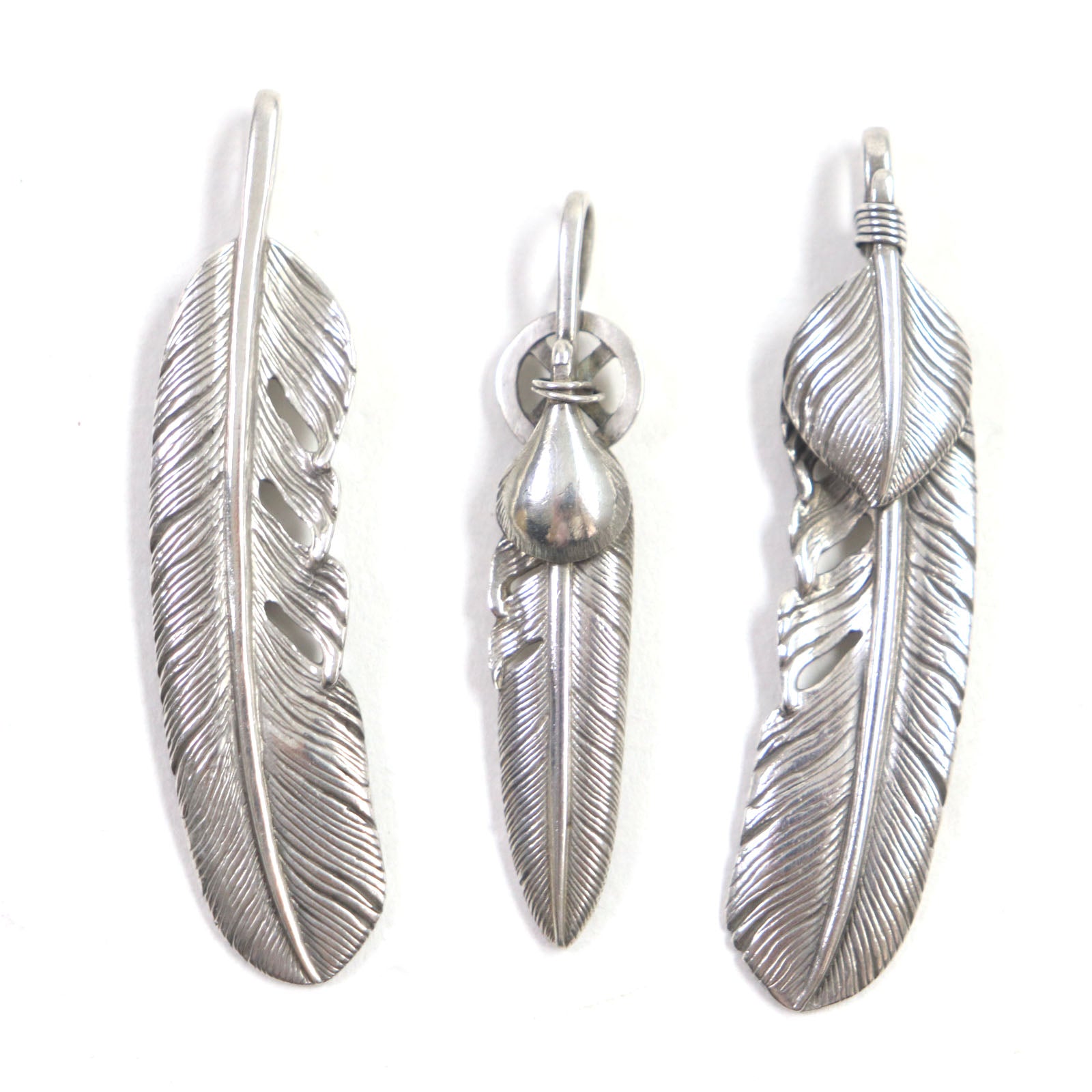 SV925 Silver Heart & Wheel Feather Pendant Set