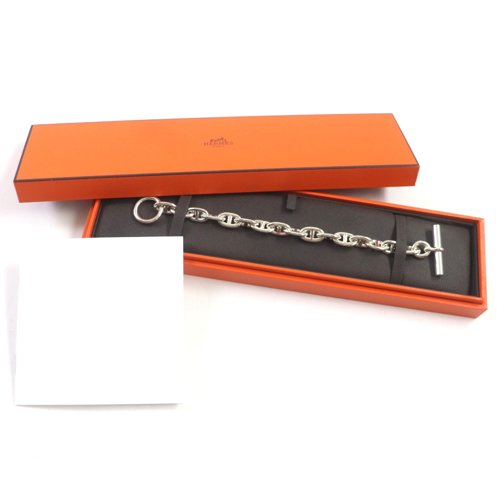 Hermes Chene Dunkle MM Bracelet SV925 Silver